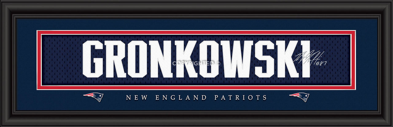 New England Patriots Rob Gronkowski Print - Signature 8"x24" - Sports Collectibles, Sports Memorabilia, Sports Fan Shop, Sports Gifts