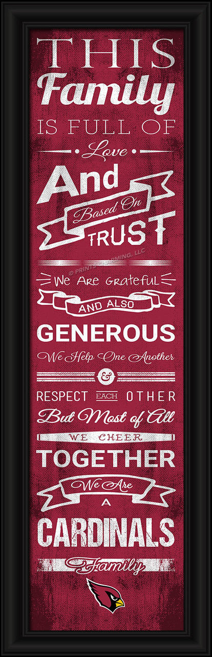 Arizona Cardinals Family Cheer Print 8"x24" - Sports Collectibles, Sports Memorabilia, Sports Fan Shop, Sports Gifts