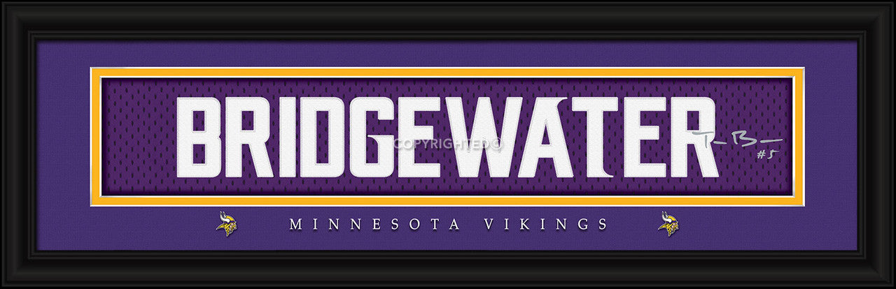 Minnesota Vikings Print 8x24 Signature Style Teddy Bridgewater - Sports Collectibles, Sports Memorabilia, Sports Fan Shop, Sports Gifts