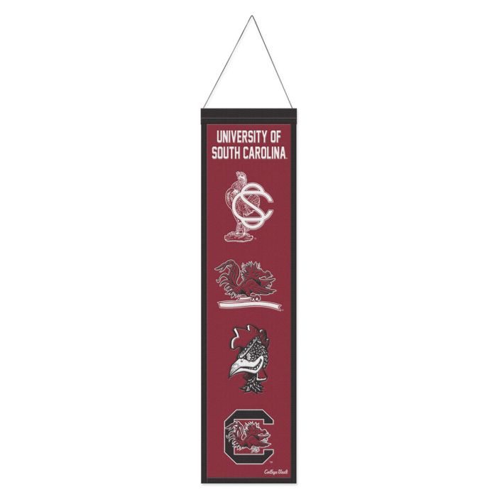 USC Gamecocks /College Vault Evolution Wool Banner 8" x 32" - Sports Collectibles, Sports Memorabilia, Sports Fan Shop, Sports Gifts
