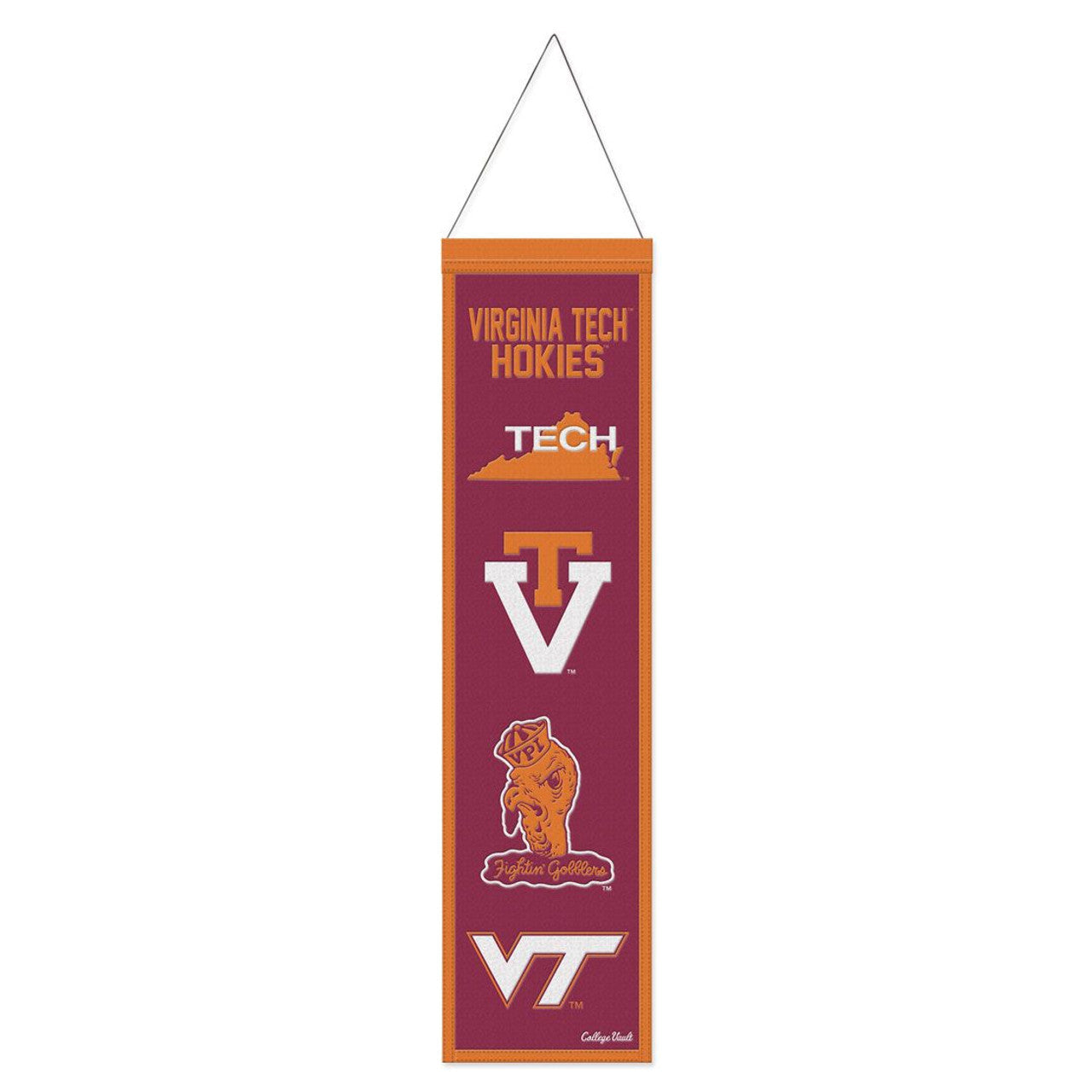 Virginia Tech Hokies Banner Wool 8x32 Heritage Evolution Design - Special Order
