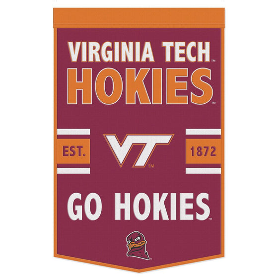 Virginia Tech Hokies Wool Banner - 24"x38" GO HOKIES - 757 Sports Collectibles