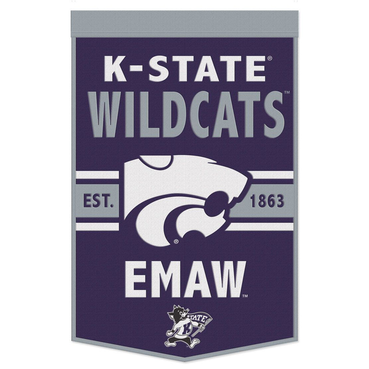 Kansas State Wildcats Banner Wool 24x38 Dynasty Slogan Design - Special Order - Sports Collectibles, Sports Memorabilia, Sports Fan Shop, Sports Gifts