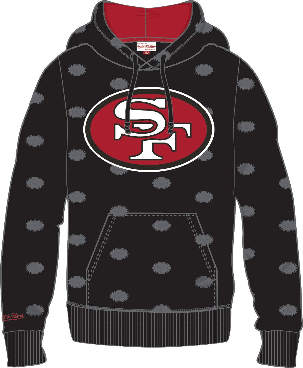 San Francisco 49ers Mitchell & Ness All Over Print Fleece Hoodie - Sports Collectibles, Sports Memorabilia, Sports Fan Shop, Sports Gifts