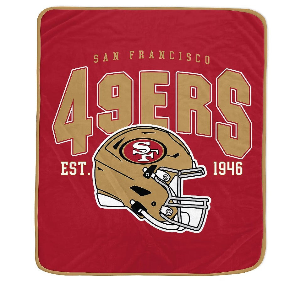 San Francisco 49ers 50" x 60" Vintage Arch Block Blanket - Sports Collectibles, Sports Memorabilia, Sports Fan Shop, Sports Gifts