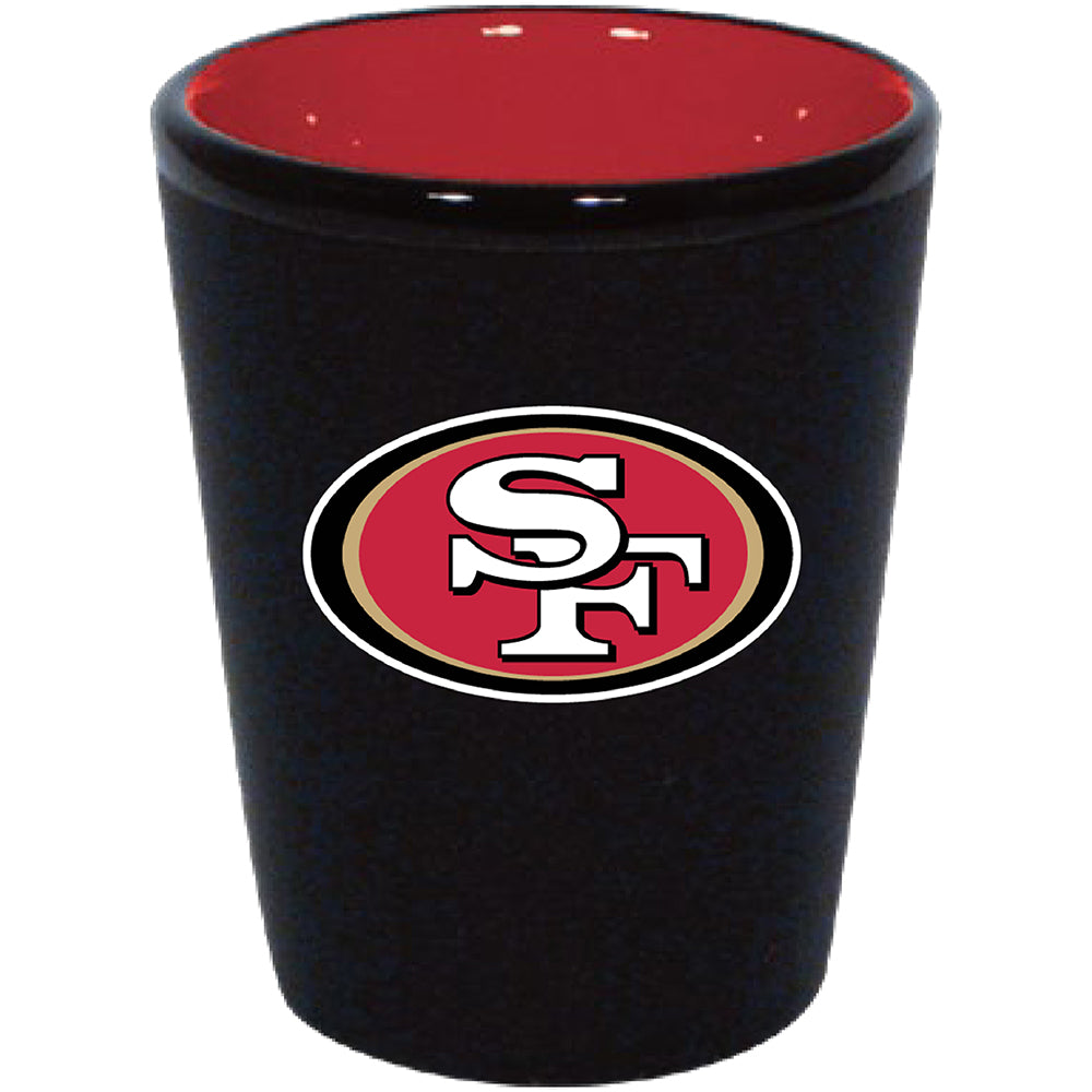 San Francisco 49ers Matte Black/Inner Color Shot Glass - Sports Collectibles, Sports Memorabilia, Sports Fan Shop, Sports Gifts