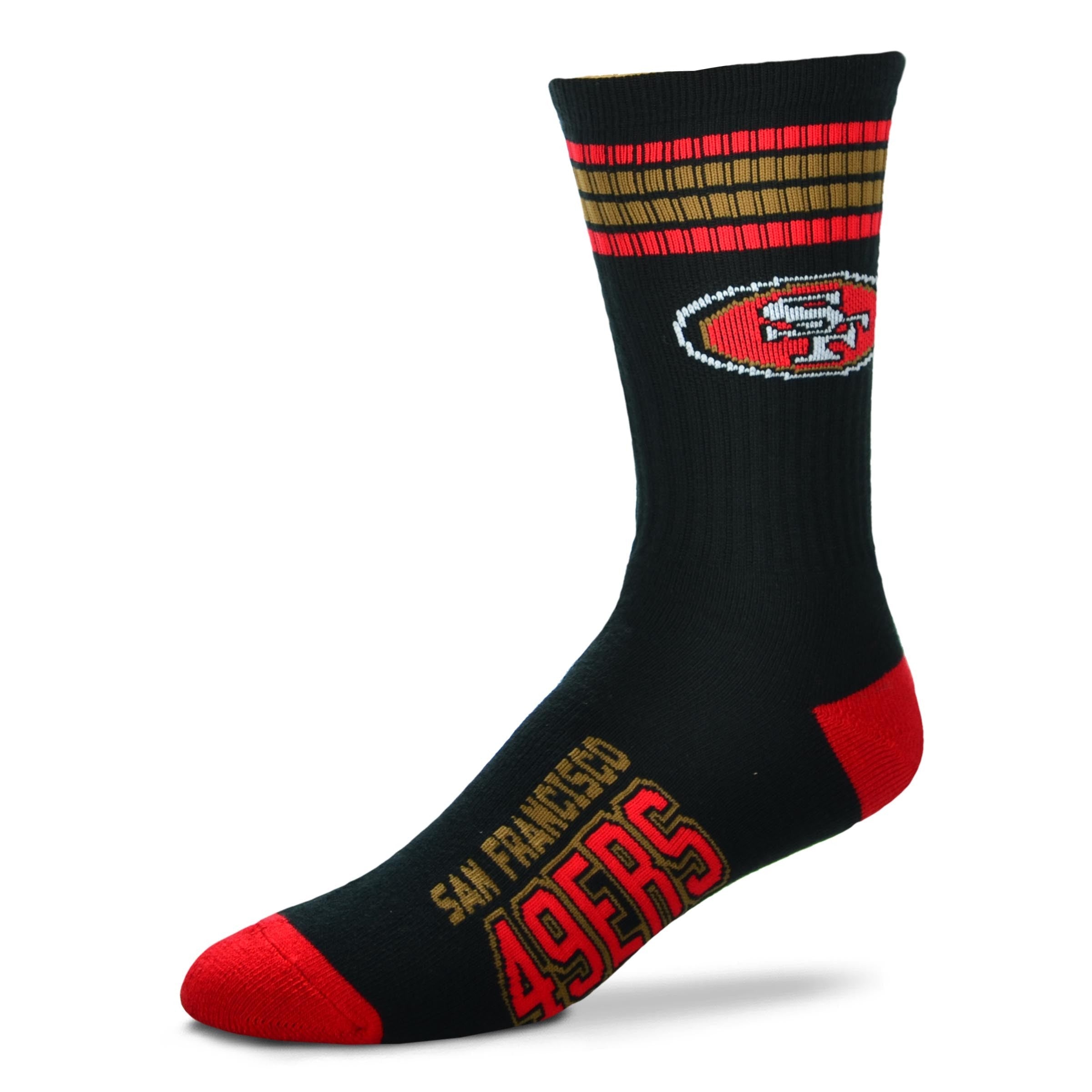 San Francisco 49ers Men's 4 Stripe Alternate Deuce Socks - Sports Collectibles, Sports Memorabilia, Sports Fan Shop, Sports Gifts