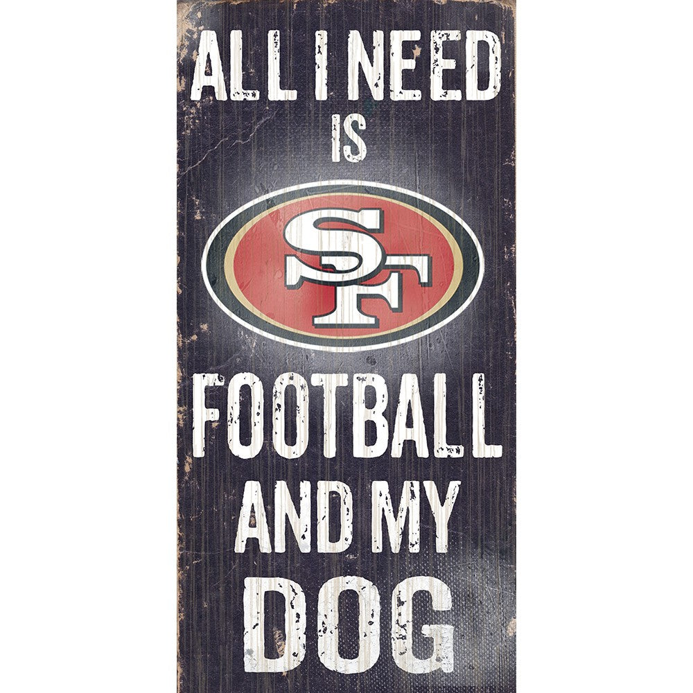 San Francisco 49ers Football and My Dog Wooden Sign - Sports Collectibles, Sports Memorabilia, Sports Fan Shop, Sports Gifts
