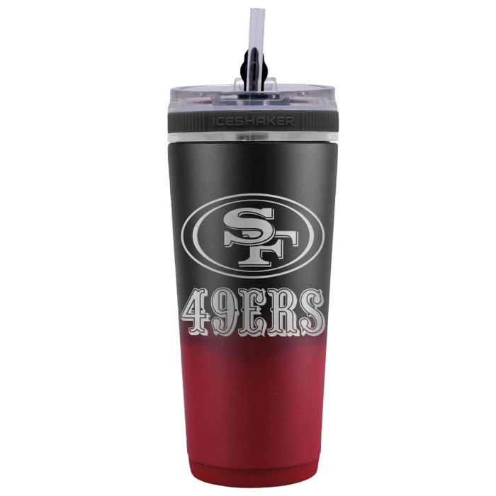 San Francisco 49ers 26 oz Stainless Steel Ice Shaker Bottle - Sports Collectibles, Sports Memorabilia, Sports Fan Shop, Sports Gifts
