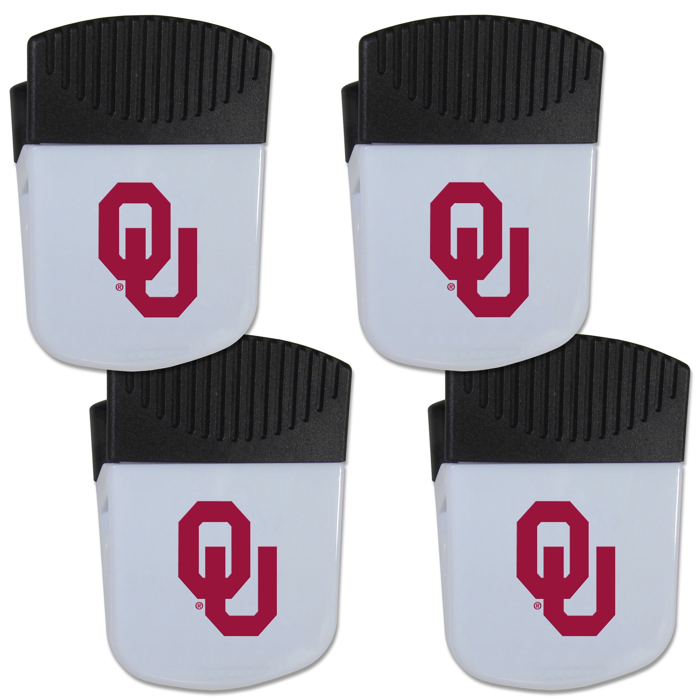 Oklahoma Sooners Chip Clip Magnet with Bottle Opener, 4 pack