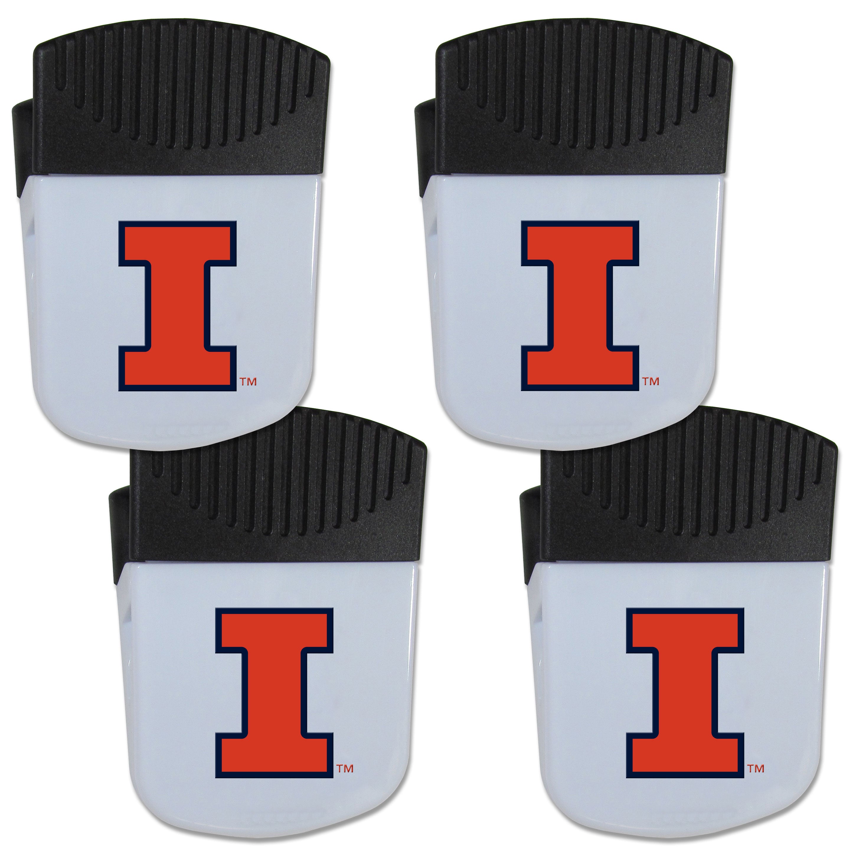 Illinois Fighting Illini Chip Clip Magnet with Bottle Opener, 4 pack