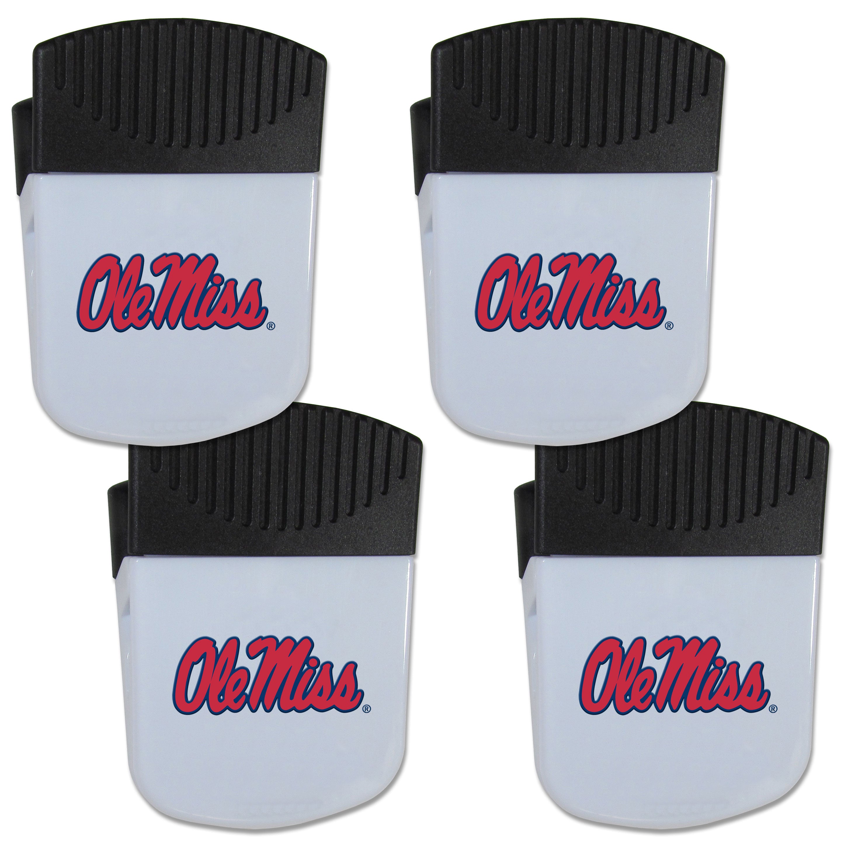 Mississippi Rebels Chip Clip Magnet with Bottle Opener, 4 pack