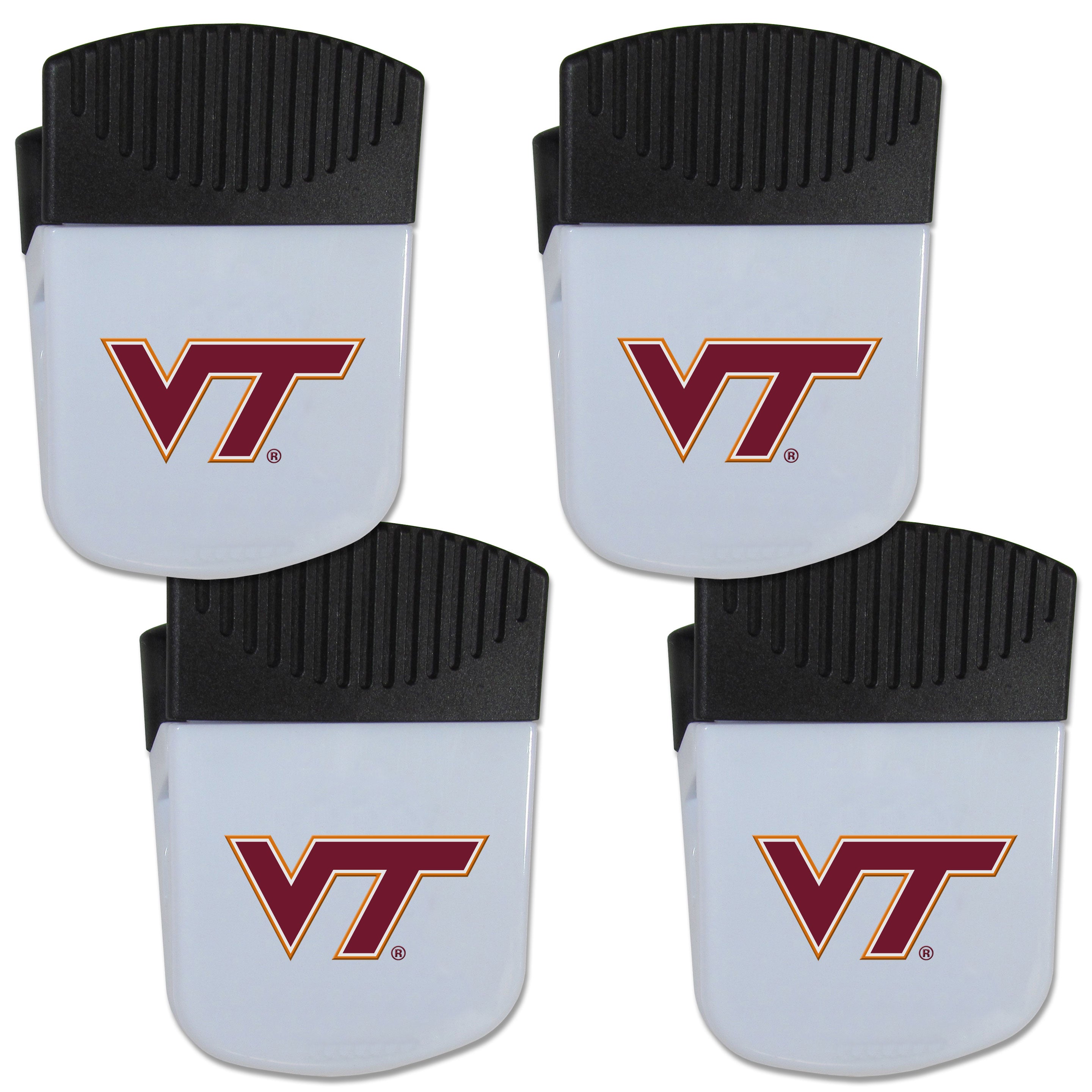 Virginia Tech Hokies Chip Clip Magnet with Bottle Opener, 4 pack
