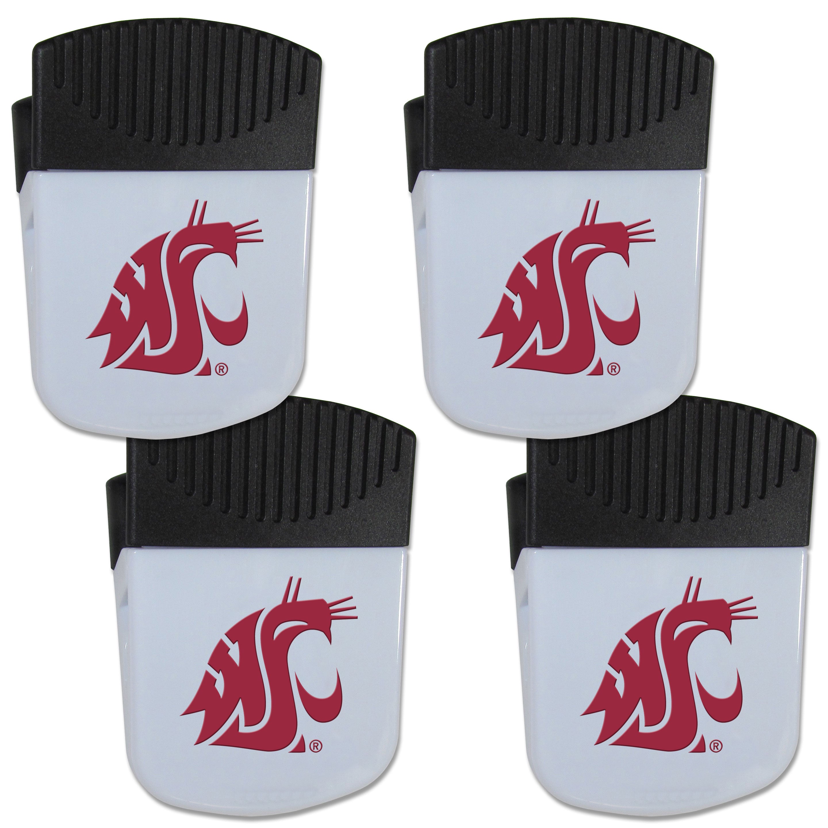 Washington St. Cougars Chip Clip Magnet with Bottle Opener, 4 pack