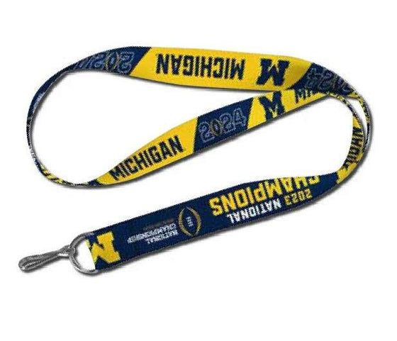 Michigan Wolverines 2024 CFP NCAA National Champs 1" Thick Lanyard - 757 Sports Collectibles