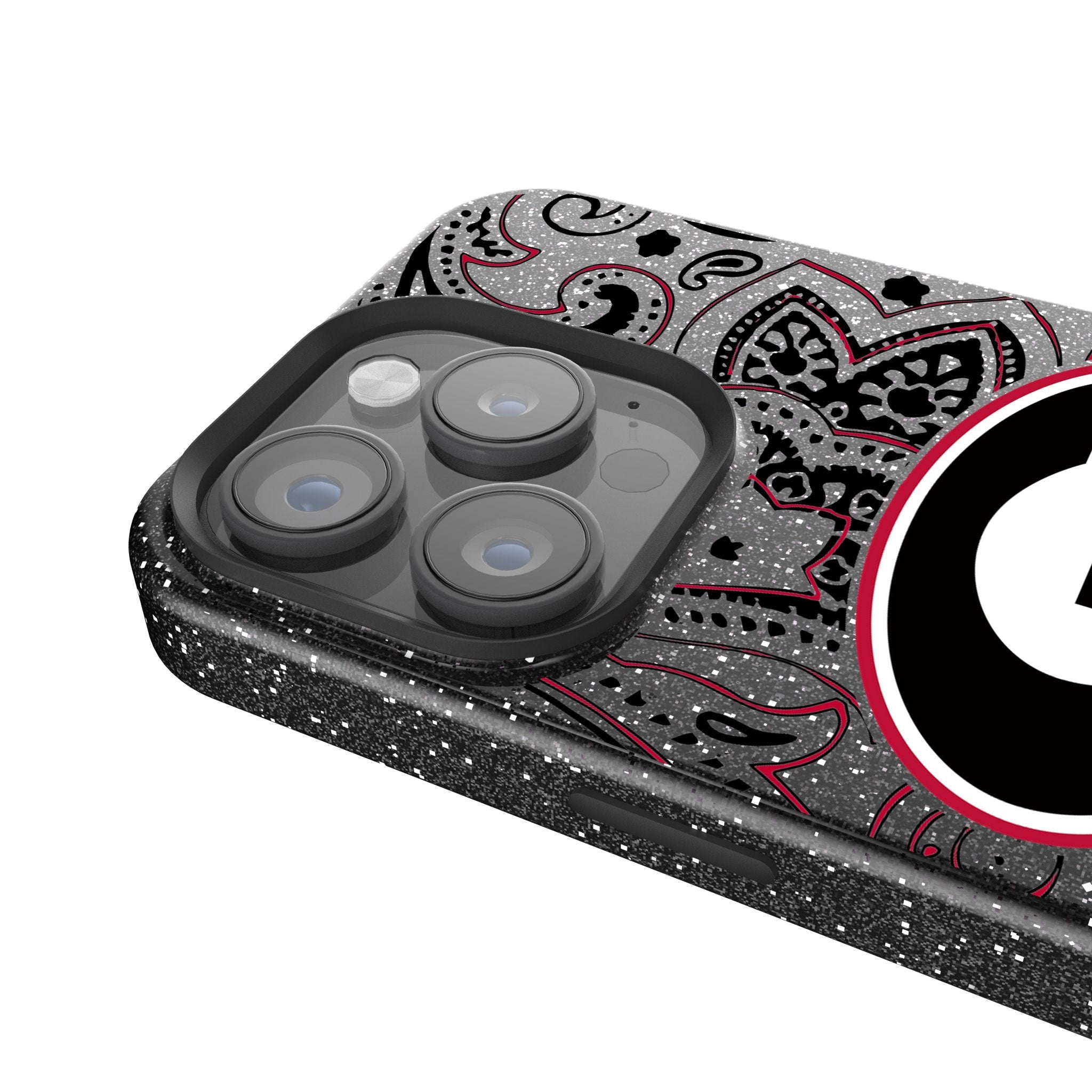 University of Georgia Bulldogs Paisley Bling Phone Case for Apple iPhone - Sports Gifts, Sports Memorabilia, Sports Collectibles, Fan Shop