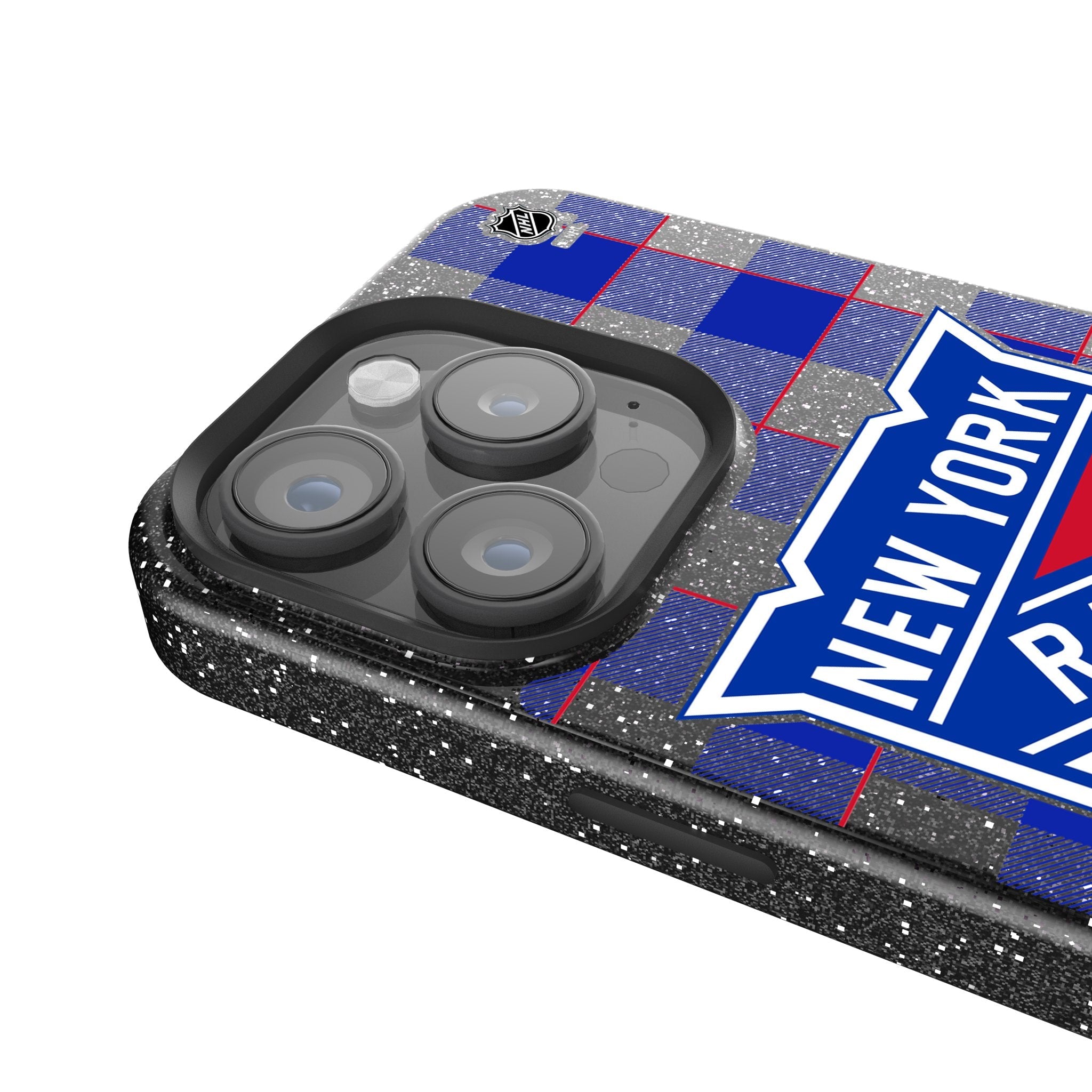 New York Rangers Plaid Bling Phone Case - Sports Gifts, Sports Memorabilia, Sports Collectibles, Fan Shop