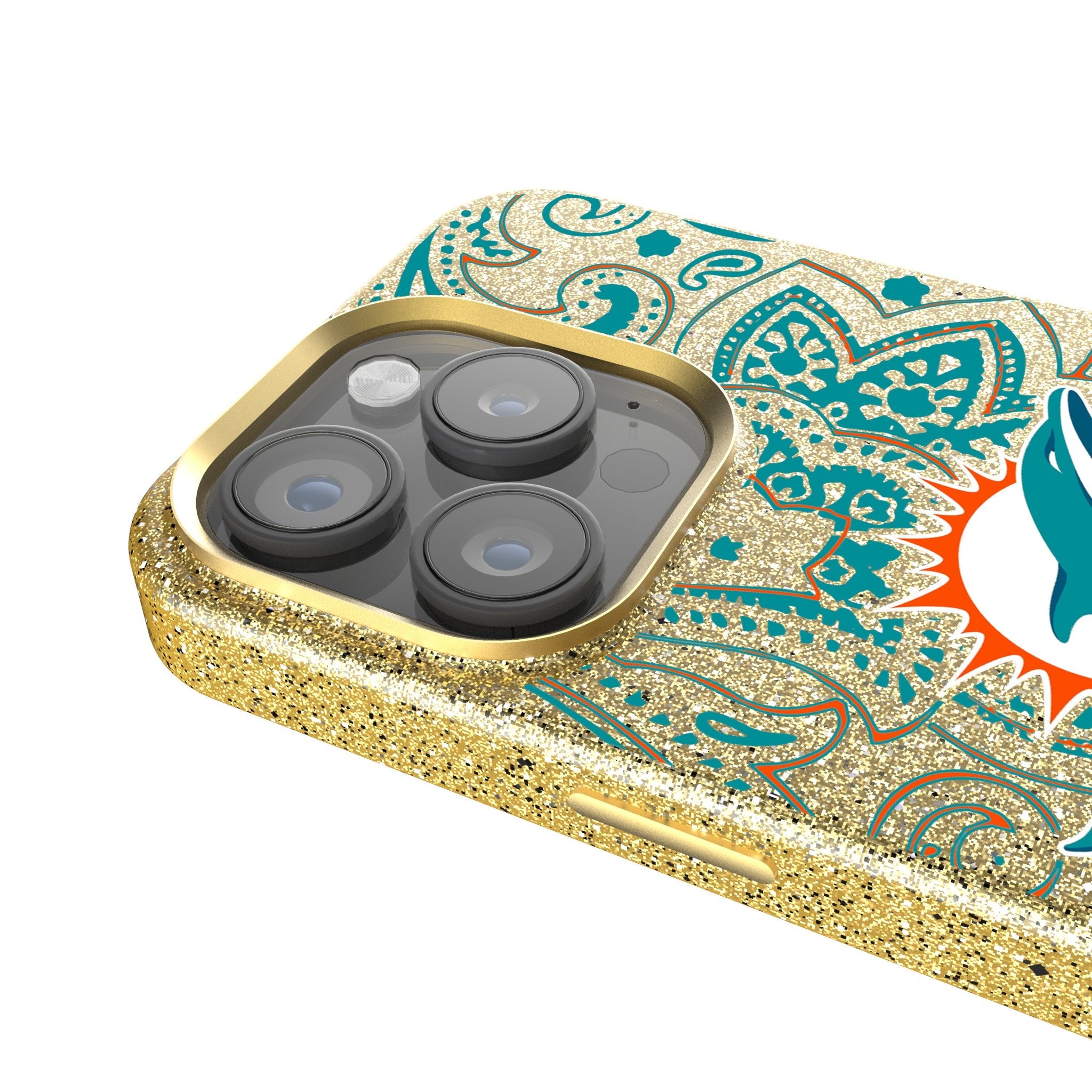 Miami Dolphins Paisley Bling Phone Case - Sports Gifts, Sports Memorabilia, Sports Collectibles, Fan Shop