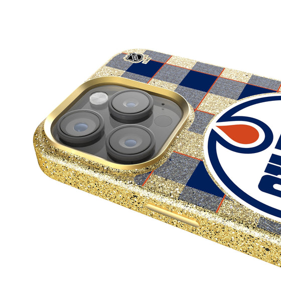 Edmonton Oilers Plaid Bling Phone Case - Sports Gifts, Sports Memorabilia, Sports Collectibles, Fan Shop