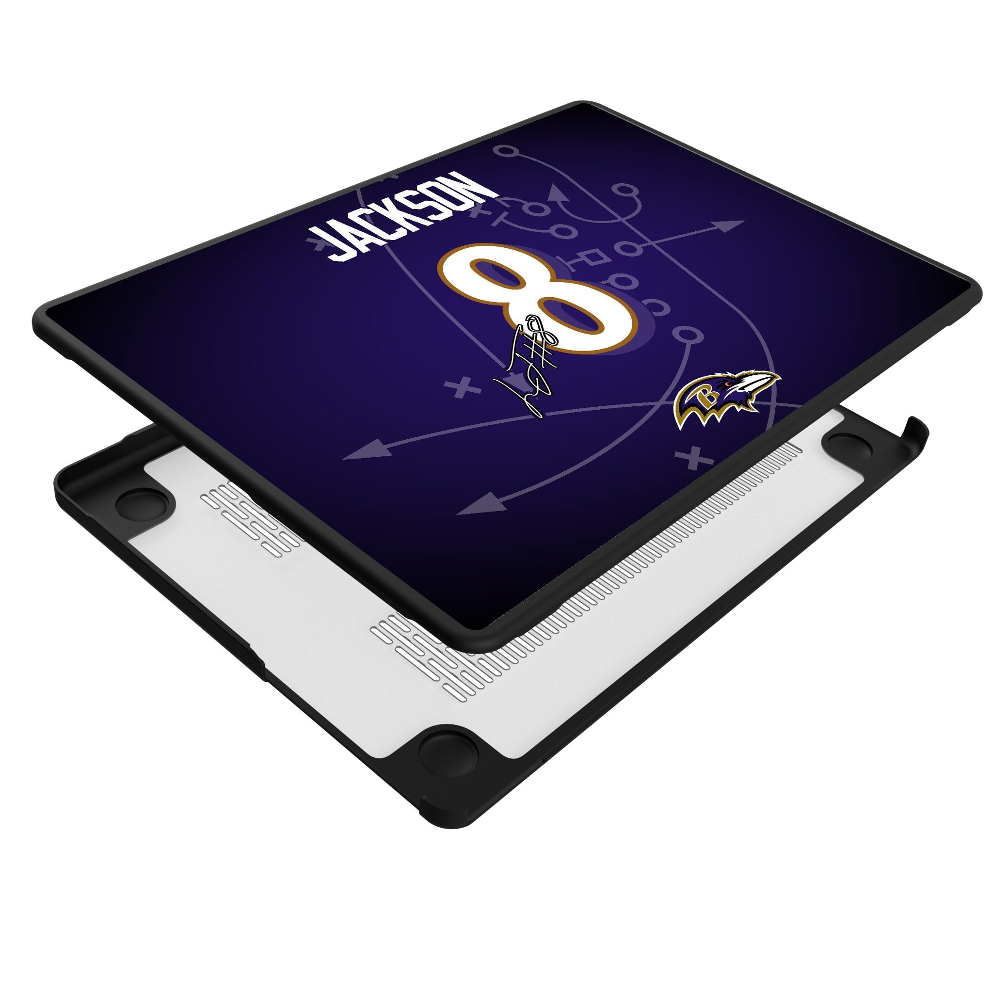 Lamar Jackson Baltimore Ravens 8 Game Tactic Laptop Case for Apple MacBook - Sports Gifts, Sports Memorabilia, Sports Collectibles, Fan Shop