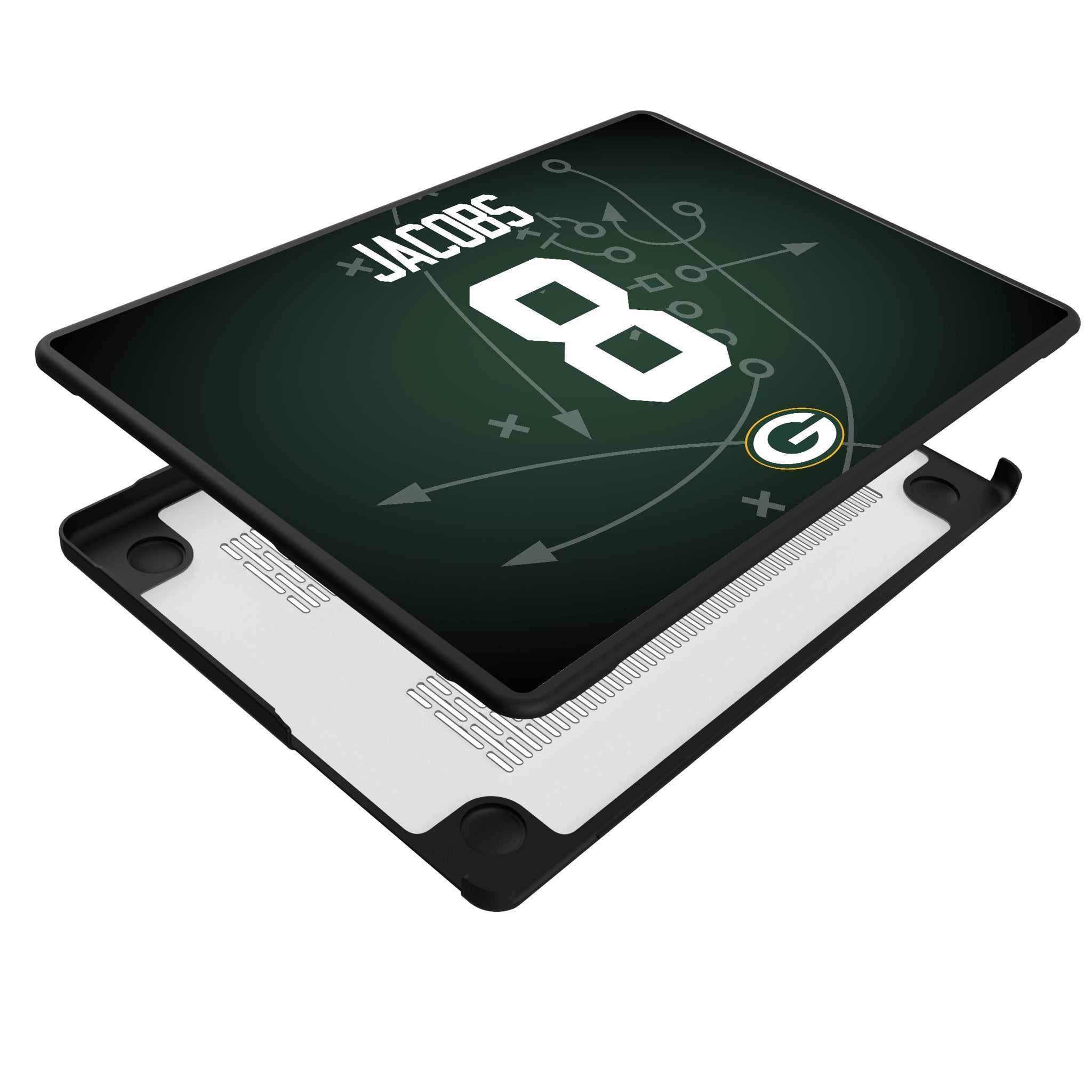 Josh Jacobs Green Bay Packers 8 Game Tactic Laptop Case for Apple MacBook - Sports Gifts, Sports Memorabilia, Sports Collectibles, Fan Shop