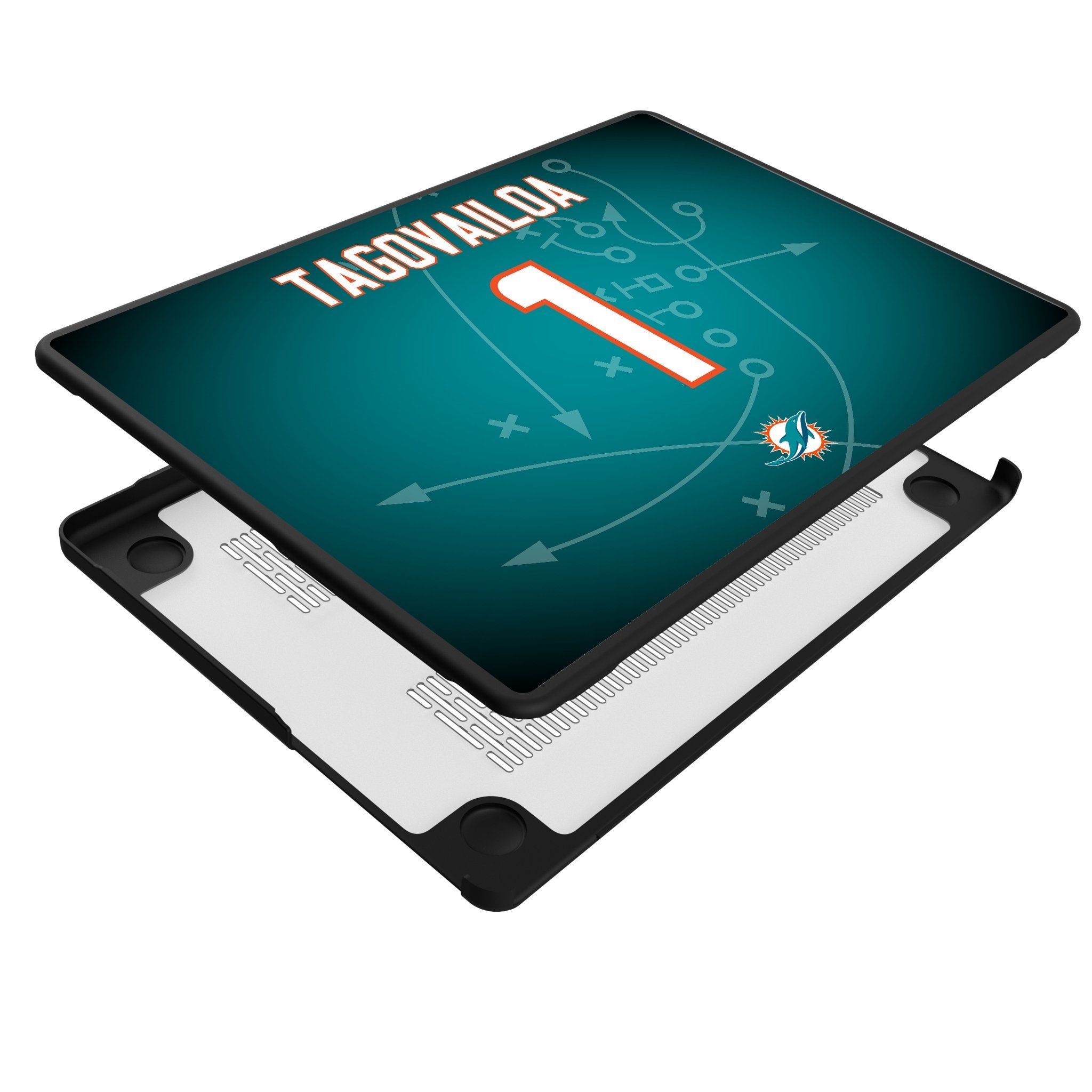 Tua Tagovailoa Miami Dolphins 1 Game Tactic Laptop Case for Apple MacBook - Sports Gifts, Sports Memorabilia, Sports Collectibles, Fan Shop