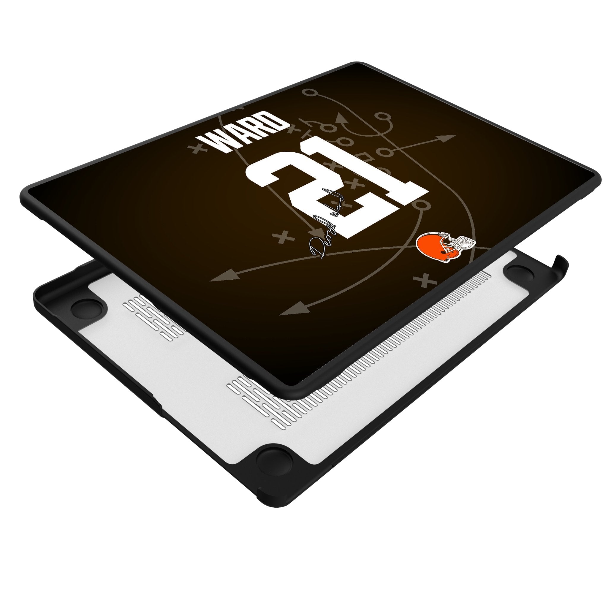 Denzel Ward Cleveland Browns 21 Game Tactic Laptop Case for Apple MacBook - Sports Gifts, Sports Memorabilia, Sports Collectibles, Fan Shop
