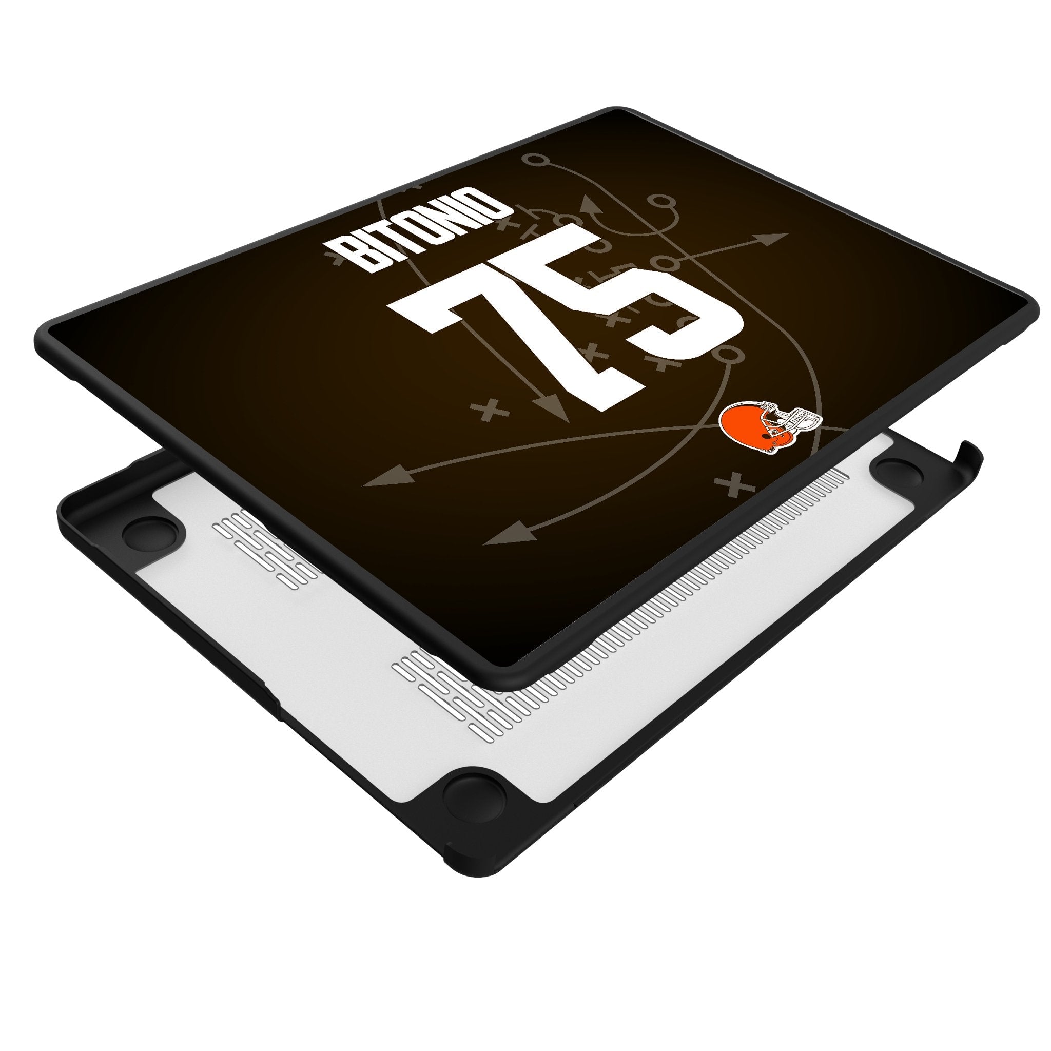 Joel Bitonio Cleveland Browns 75 Game Tactic Laptop Case for Apple MacBook - Sports Gifts, Sports Memorabilia, Sports Collectibles, Fan Shop