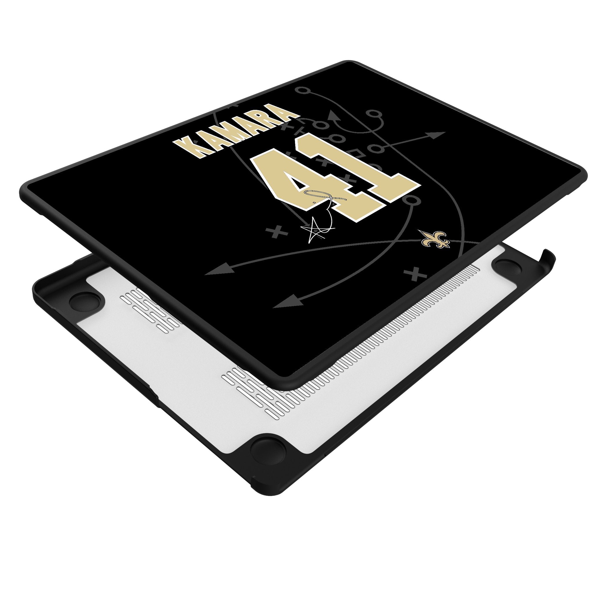 Alvin Kamara New Orleans Saints 41 Game Tactic Laptop Case for Apple MacBook - Sports Gifts, Sports Memorabilia, Sports Collectibles, Fan Shop
