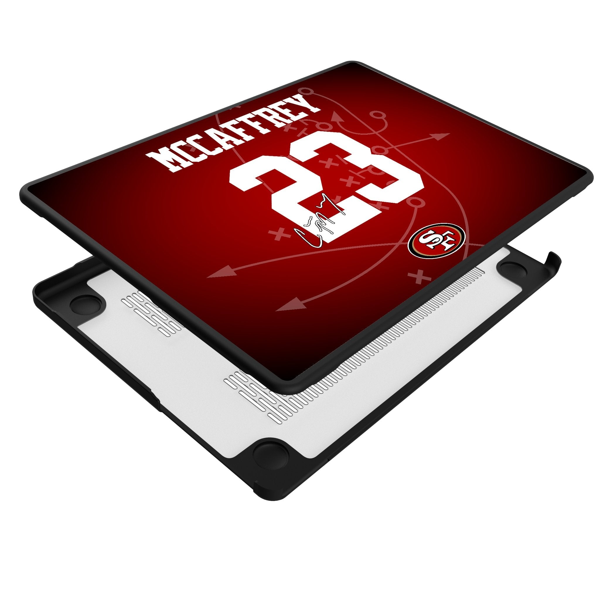 Christian McCaffrey San Francisco 49ers 23 Game Tactic Laptop Case for Apple MacBook - Sports Gifts, Sports Memorabilia, Sports Collectibles, Fan Shop