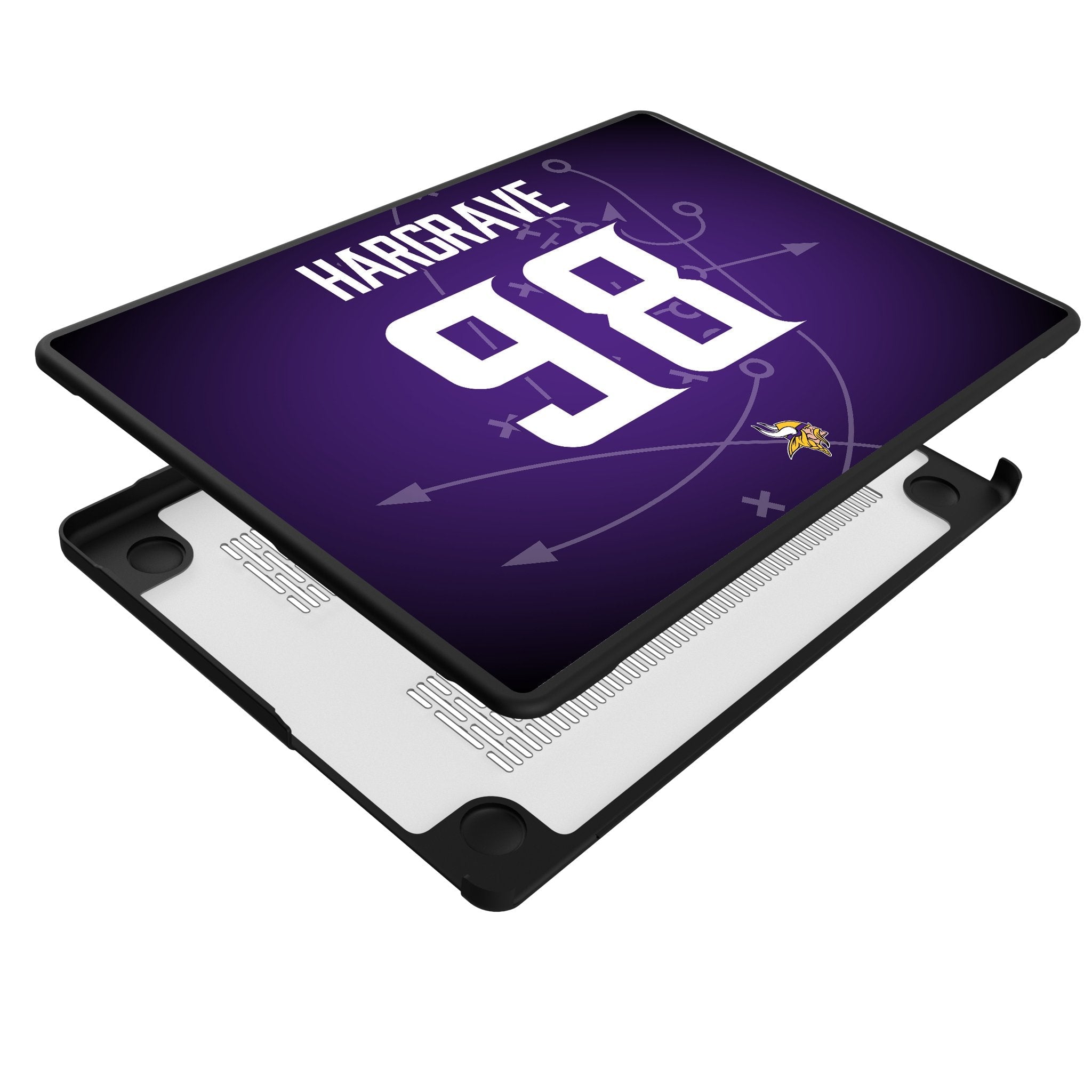 Javon Hargrave Minnesota Vikings 98 Game Tactic Laptop Case for Apple MacBook - Sports Gifts, Sports Memorabilia, Sports Collectibles, Fan Shop