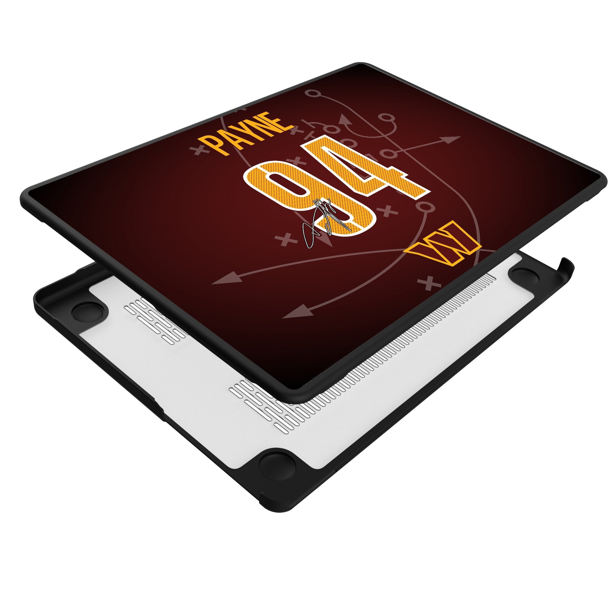 Daron Payne Washington Commanders 94 Game Tactic Laptop Case for Apple MacBook - Sports Gifts, Sports Memorabilia, Sports Collectibles, Fan Shop