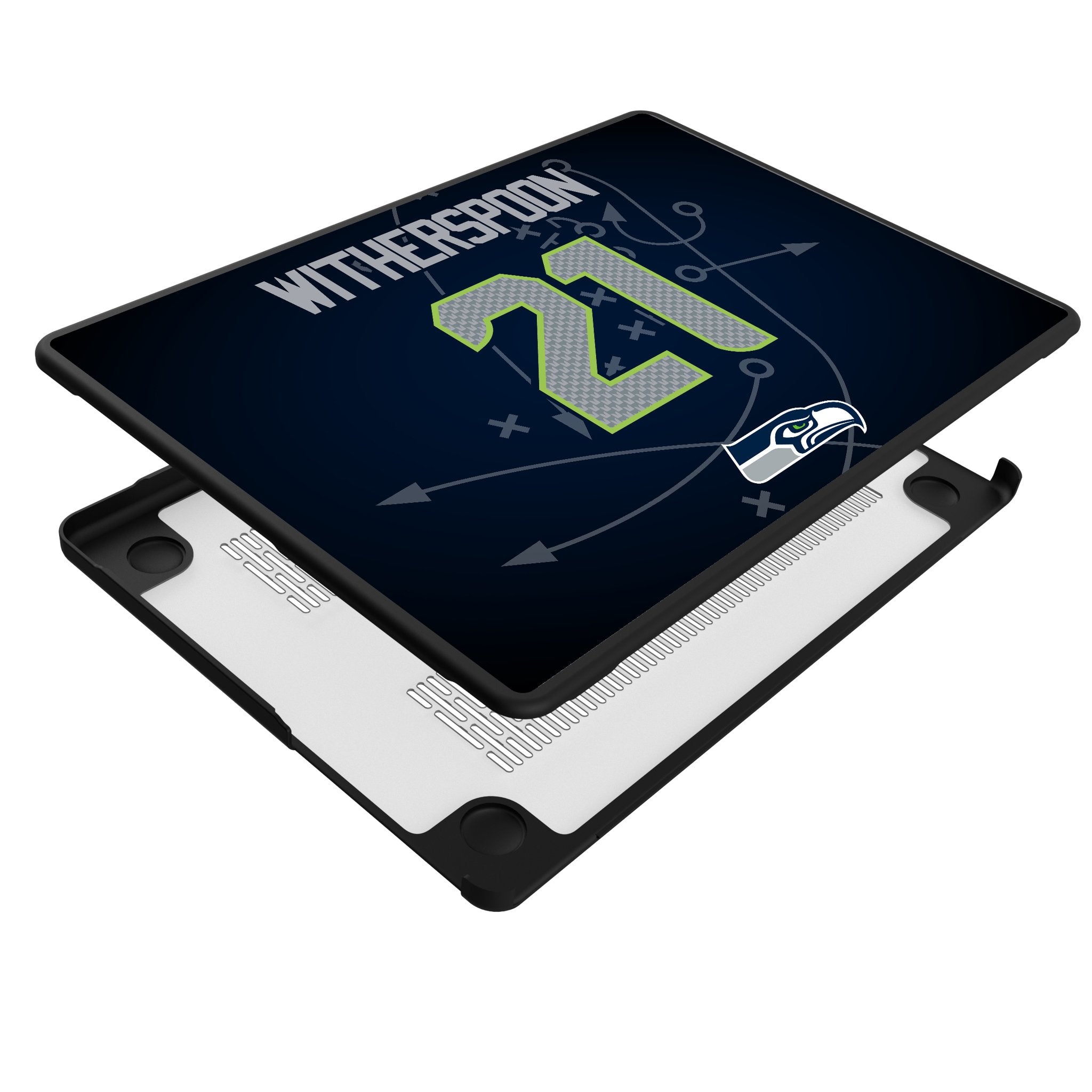 Devon Witherspoon Seattle Seahawks 21 Game Tactic Laptop Case for Apple MacBook - Sports Gifts, Sports Memorabilia, Sports Collectibles, Fan Shop