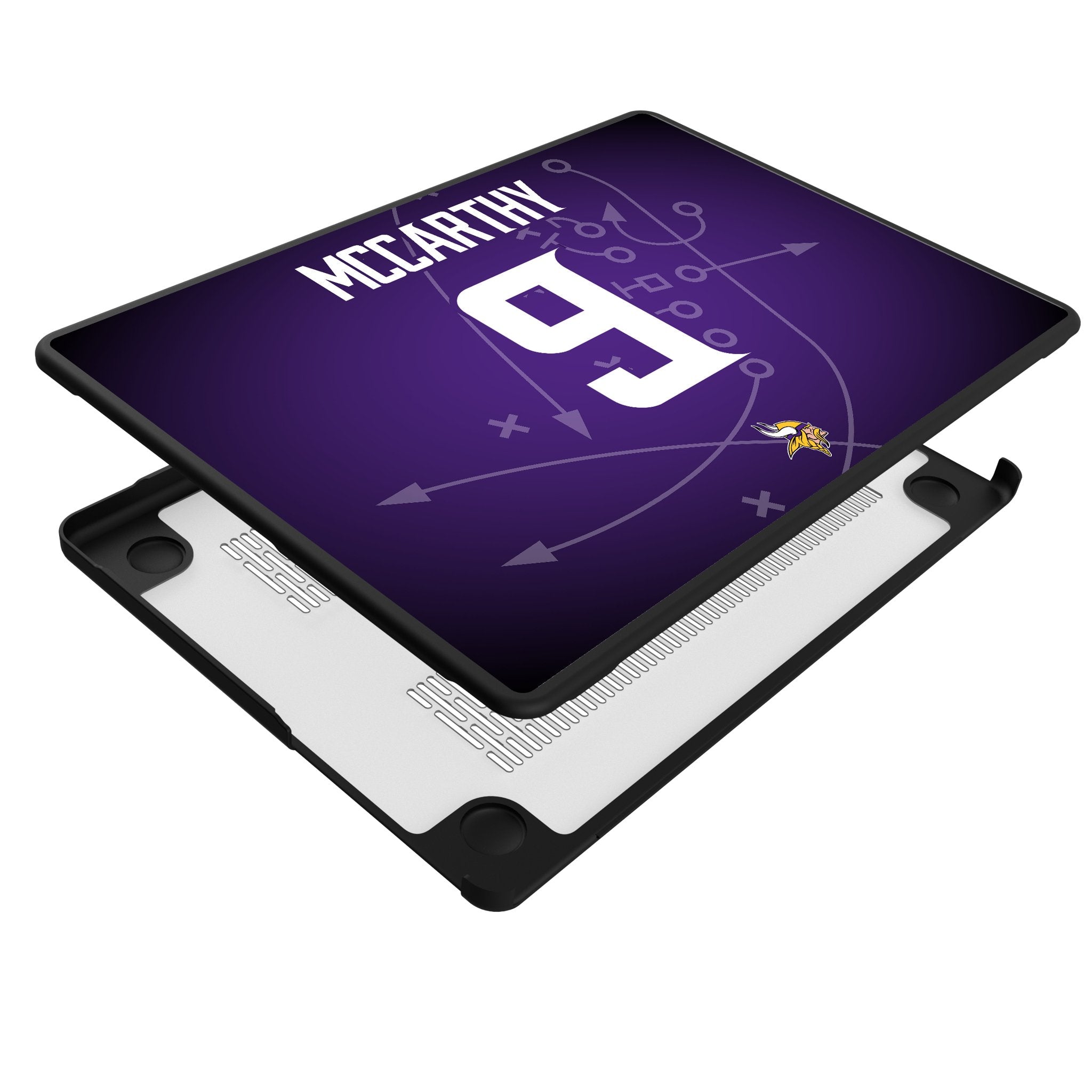 J.J. McCarthy Minnesota Vikings 9 Game Tactic Laptop Case for Apple MacBook - Sports Gifts, Sports Memorabilia, Sports Collectibles, Fan Shop