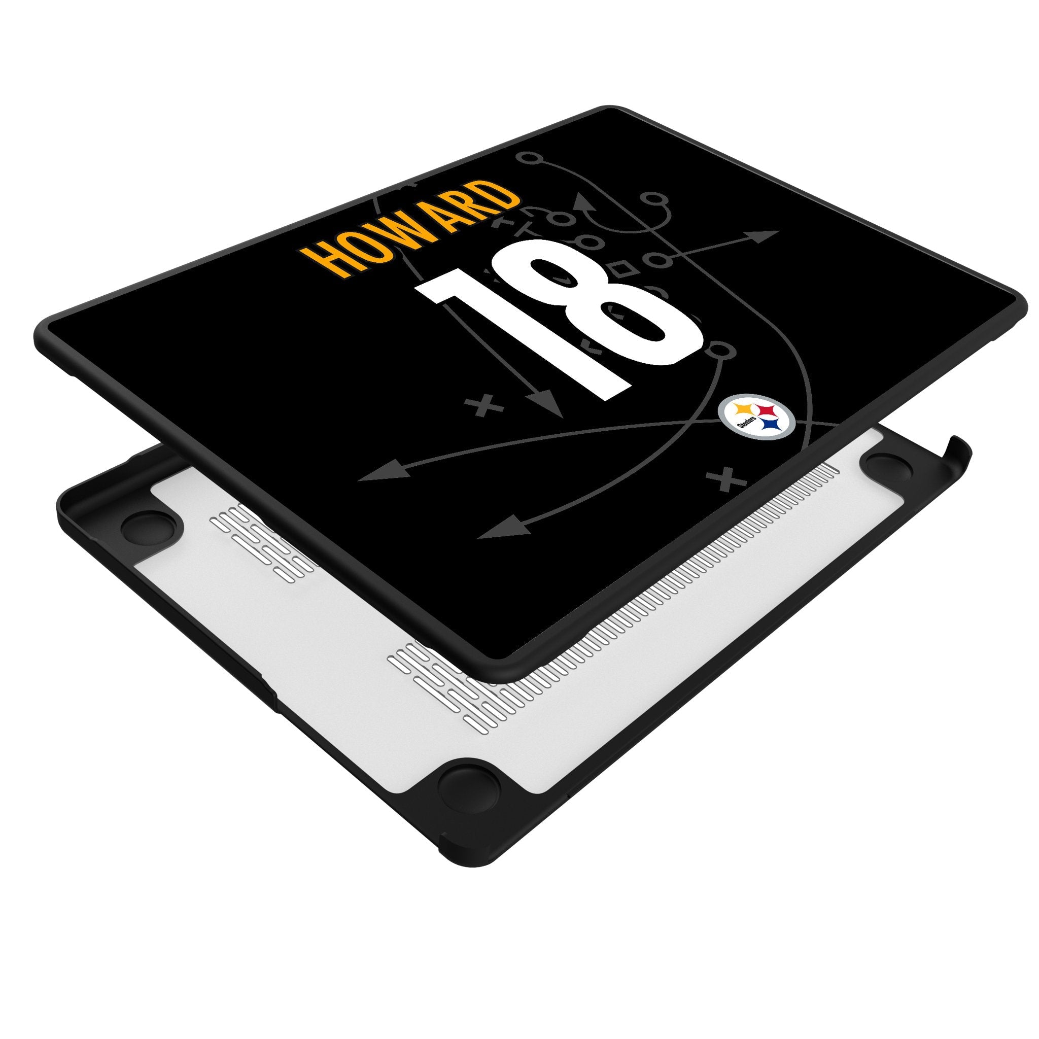 Will Howard Pittsburgh Steelers 18 Game Tactic Laptop Case for Apple MacBook - Sports Gifts, Sports Memorabilia, Sports Collectibles, Fan Shop