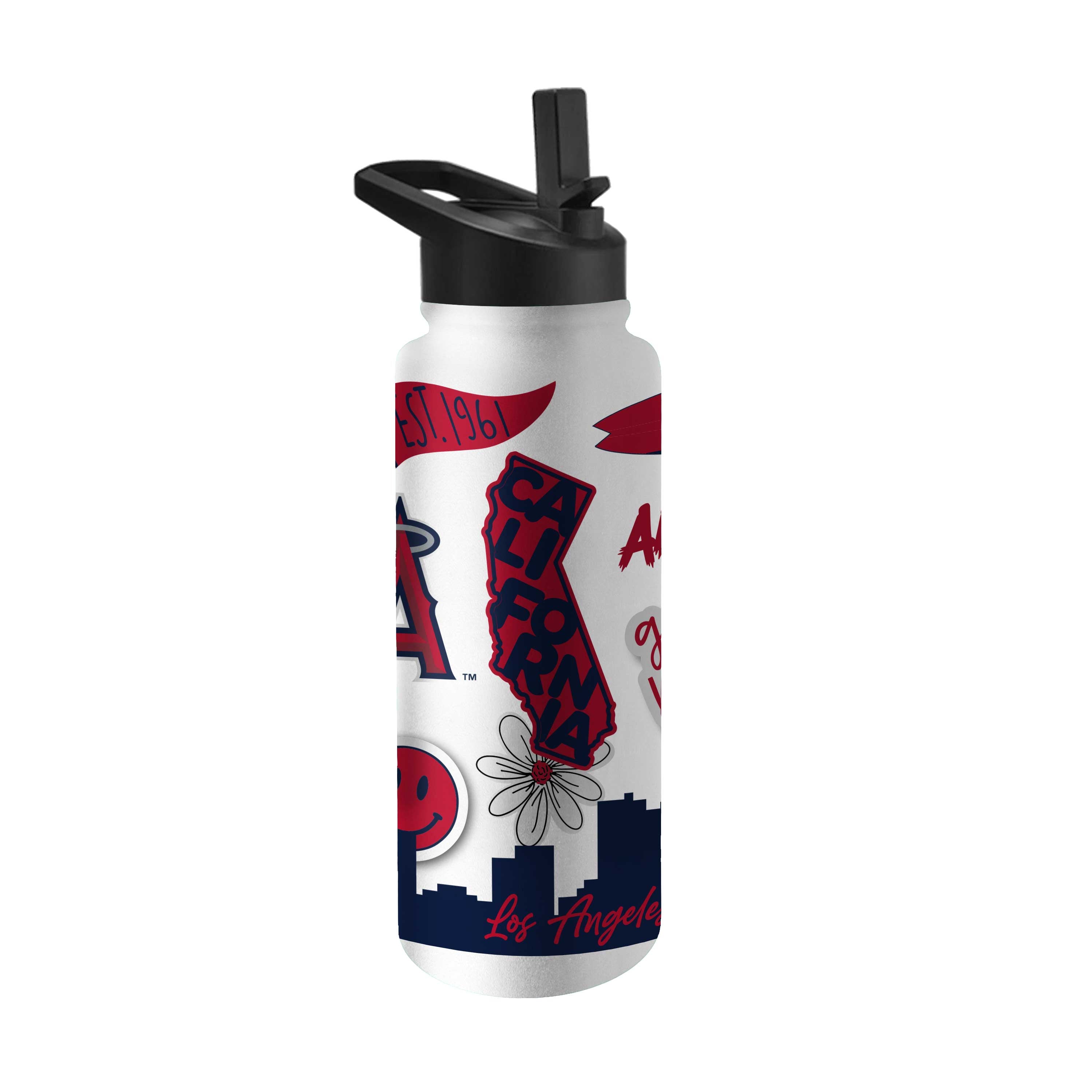 LA Angels 34oz Native Quencher Bottle - Sports Gifts, Sports Memorabilia, Sports Collectibles, Fan Shop