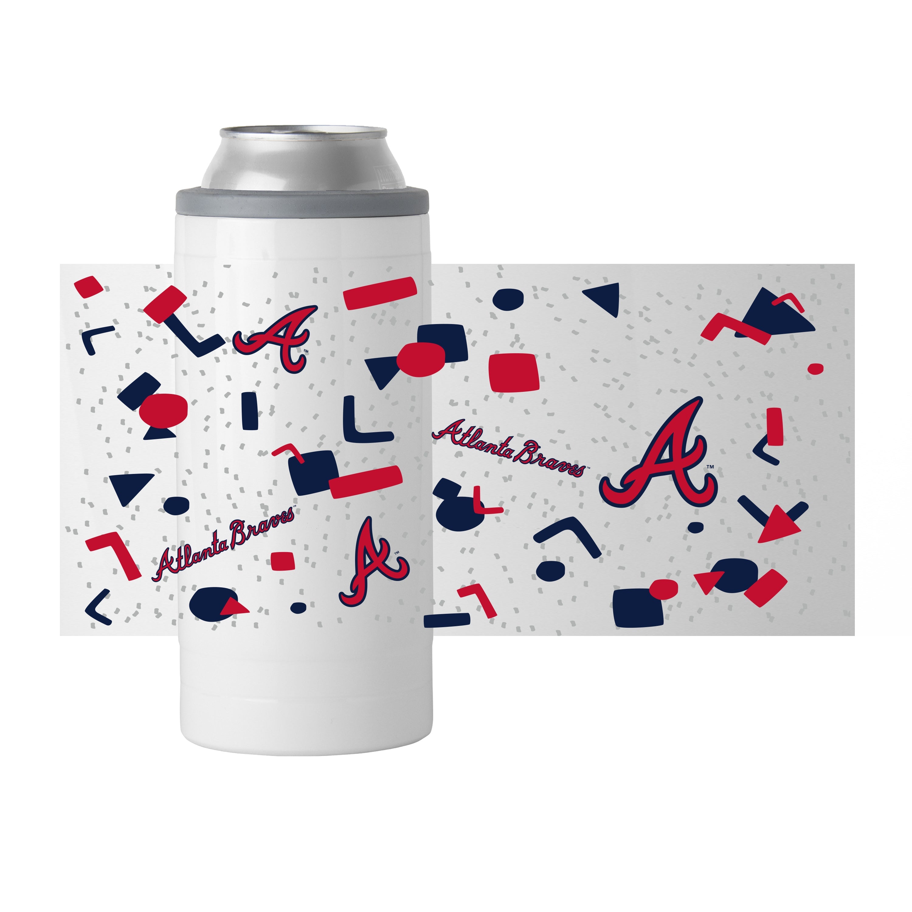 Atlanta Braves 12oz Flashback Slim Can Coolie - Sports Gifts, Sports Memorabilia, Sports Collectibles, Fan Shop