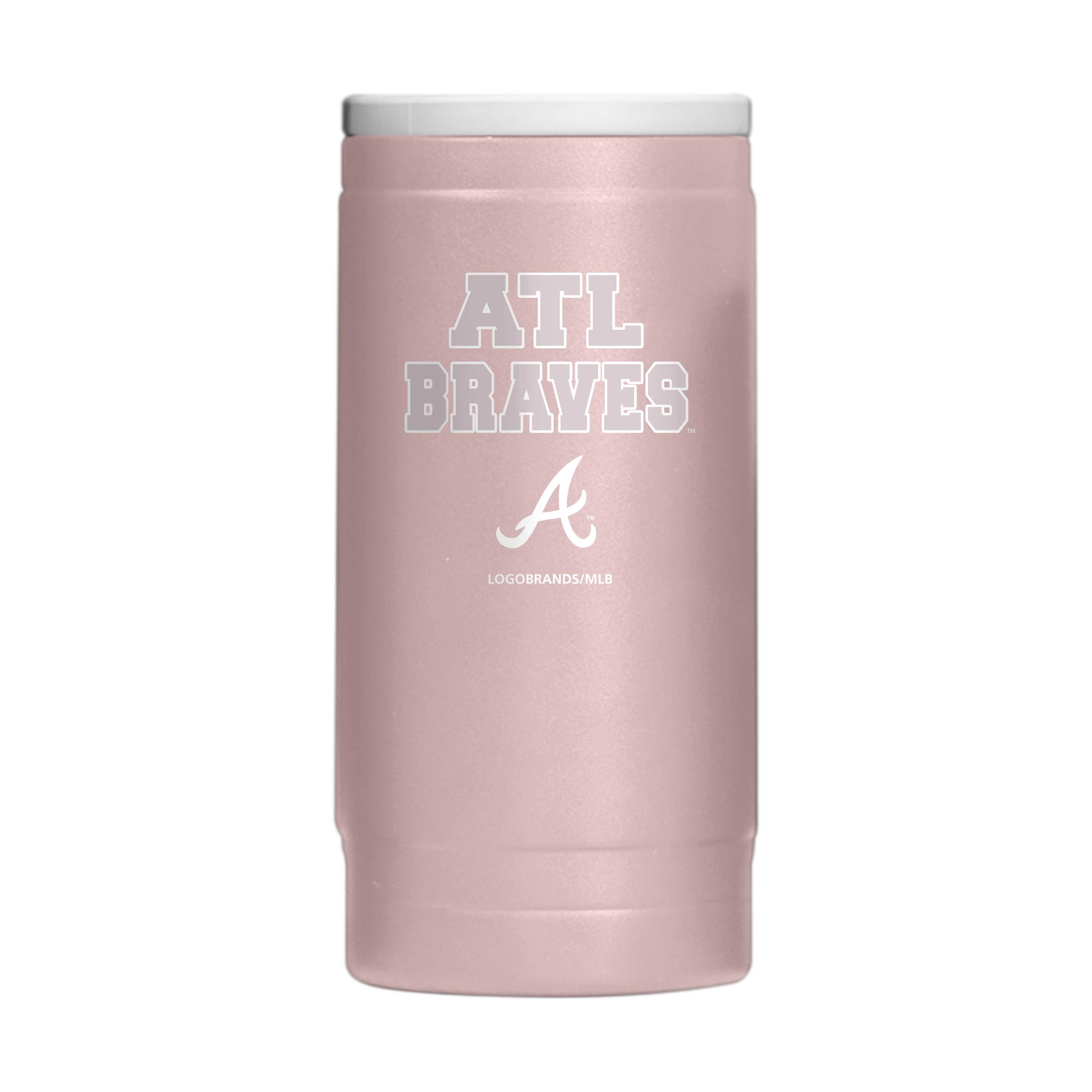 Atlanta Braves  Stencil Powder Coat Slim Can Coolie - Sports Gifts, Sports Memorabilia, Sports Collectibles, Fan Shop