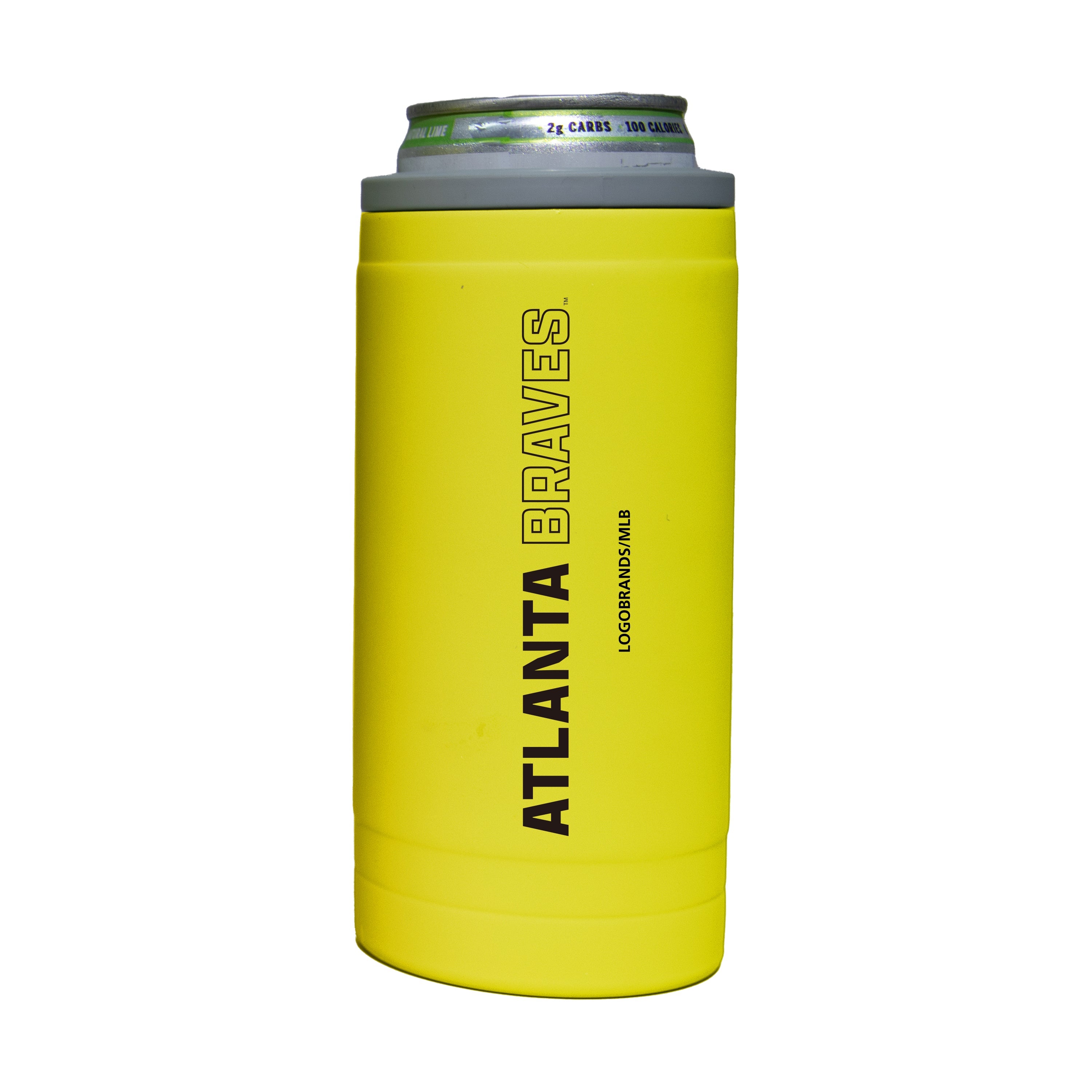 Atlanta Braves 12oz Cru Stacked Soft Touch Slim Coolie