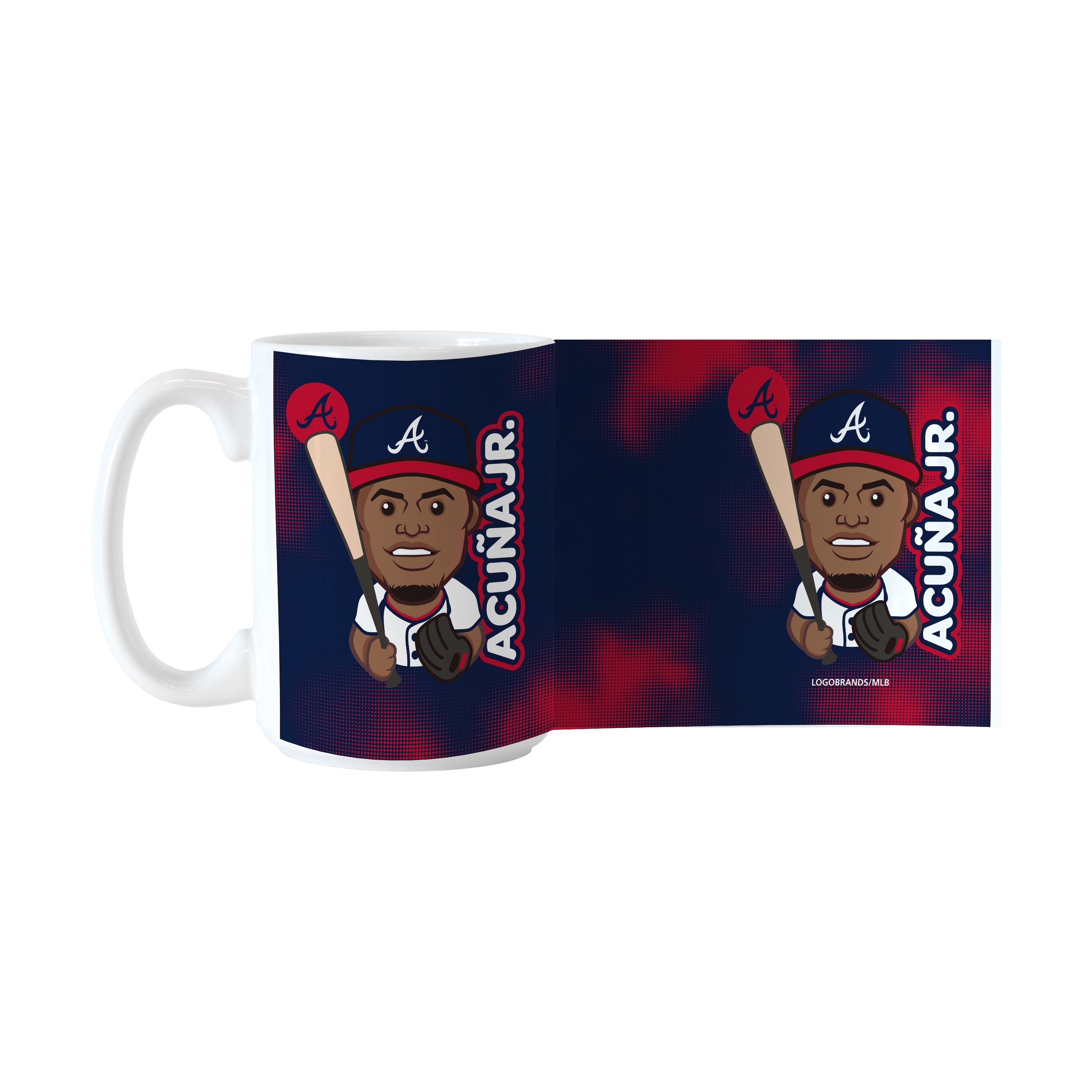 Atlanta Braves Ronald Acuna Jr Caricature 15oz Sublimated Mug - Sports Gifts, Sports Memorabilia, Sports Collectibles, Fan Shop