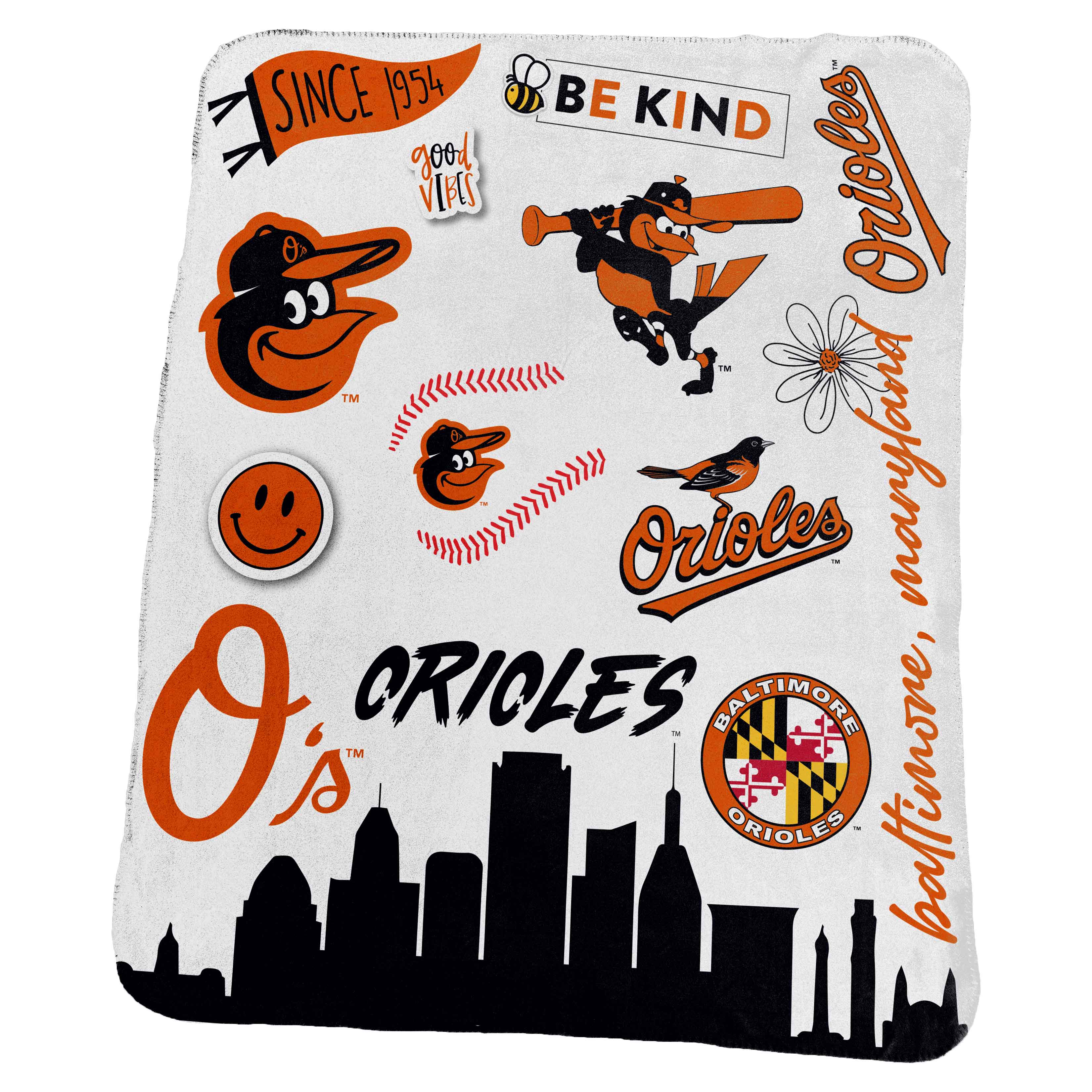 Baltimore Orioles Deluxe Native Fleece 50x60