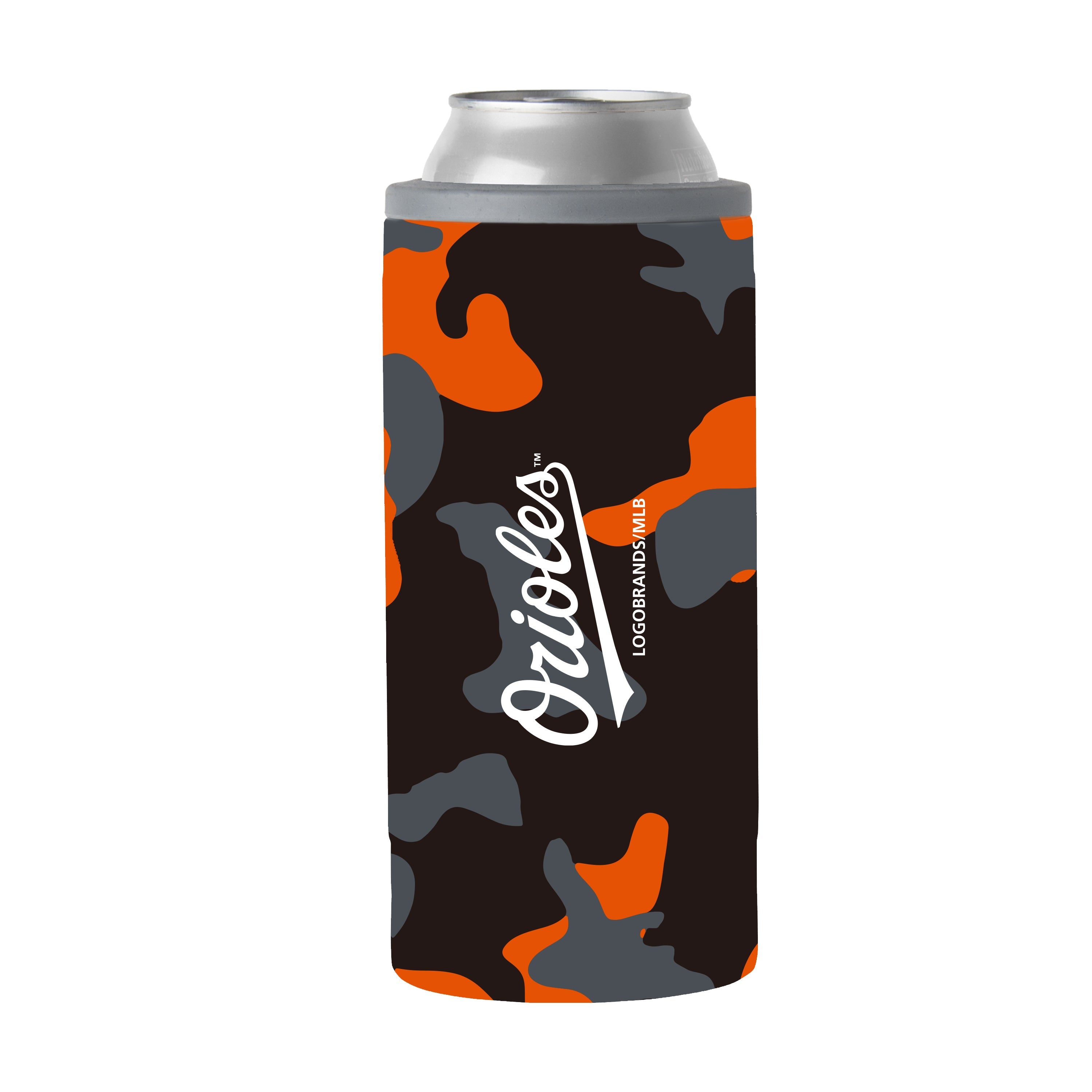 Baltimore Orioles 12oz Camo Slim Can Coolie - Sports Gifts, Sports Memorabilia, Sports Collectibles, Fan Shop