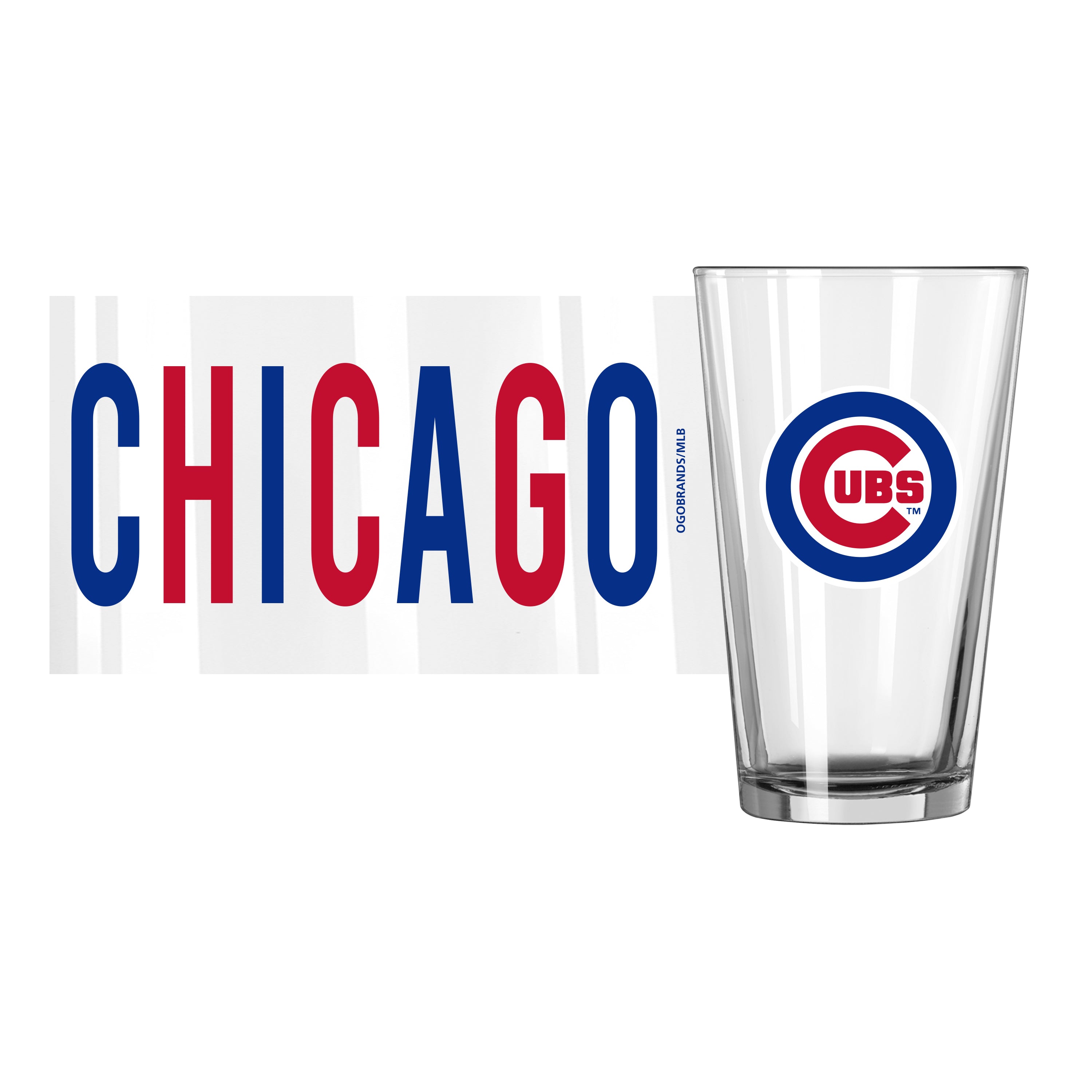Chicago Cubs 16oz Overtime Pint Glass - Sports Gifts, Sports Memorabilia, Sports Collectibles, Fan Shop