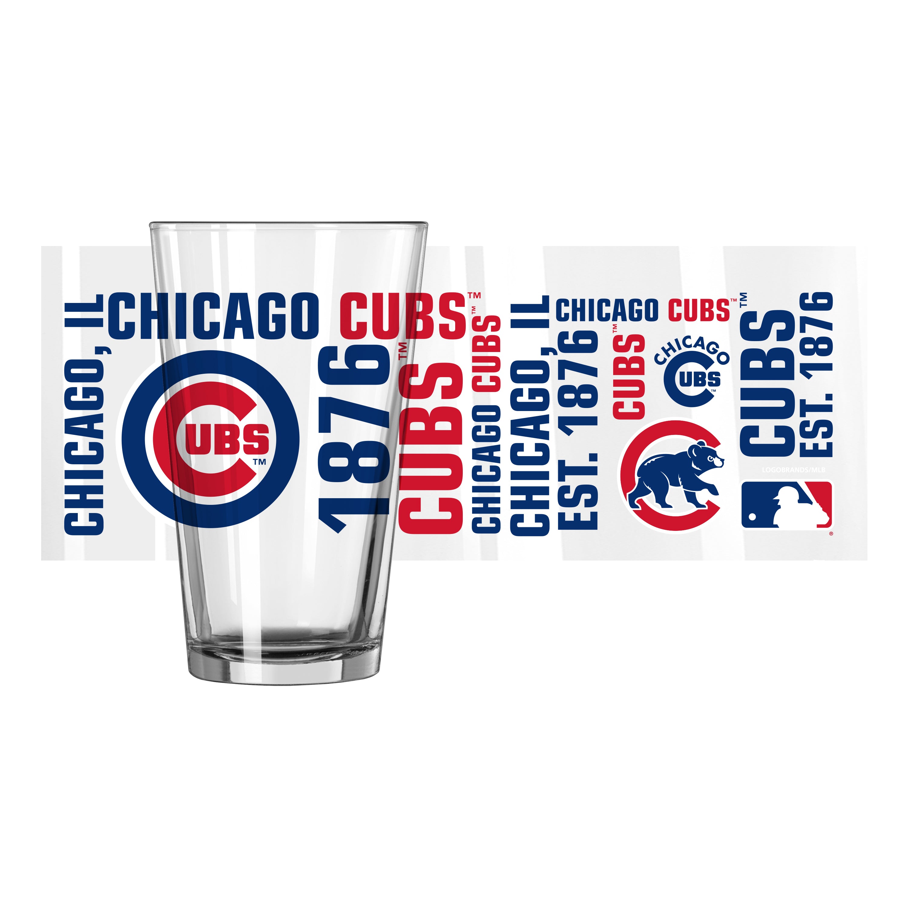 Chicago Cubs 16oz Spirit Pint Glass - Sports Gifts, Sports Memorabilia, Sports Collectibles, Fan Shop