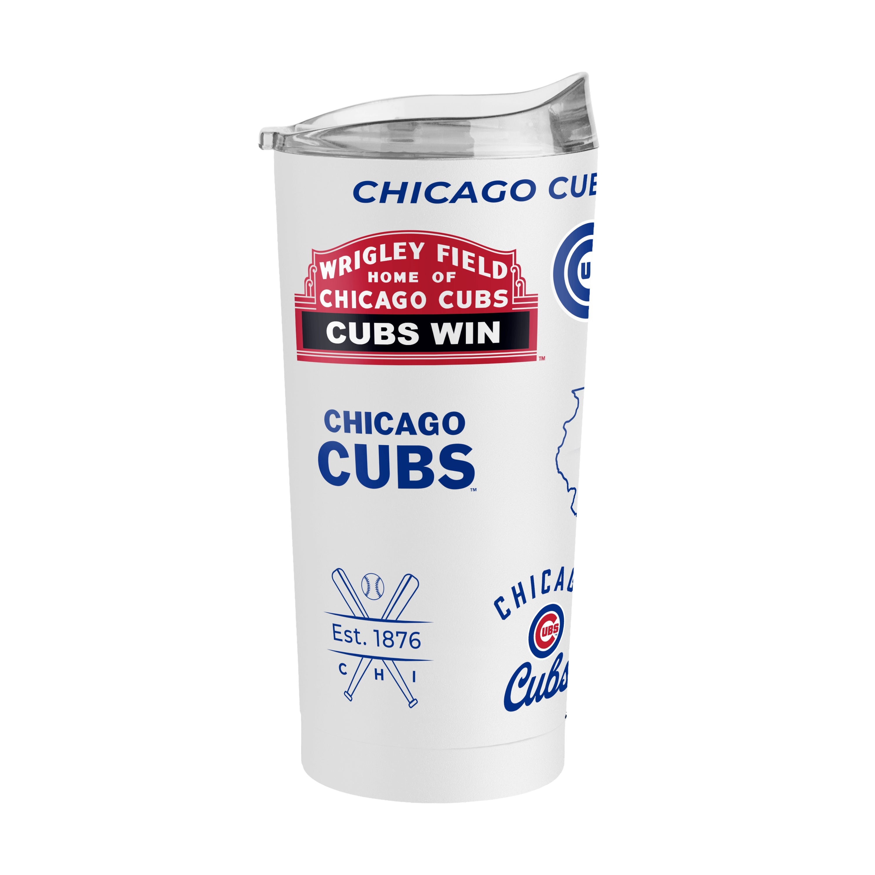 Chicago Cubs 20oz Heritage Threds Powder Coat Tumbler - Sports Gifts, Sports Memorabilia, Sports Collectibles, Fan Shop