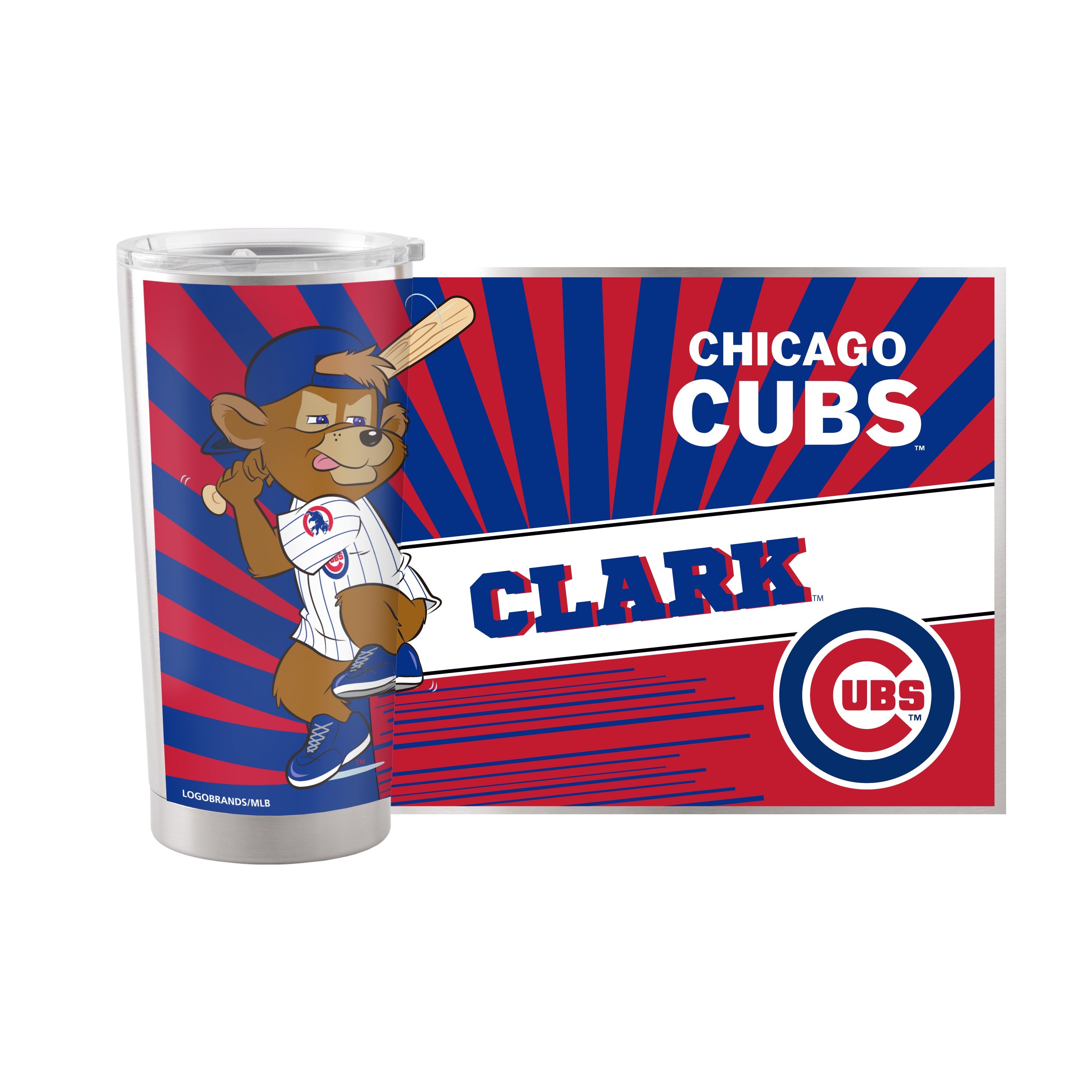Chicago Cubs 20oz Mascot Stainless Steel Tumbler - Sports Gifts, Sports Memorabilia, Sports Collectibles, Fan Shop