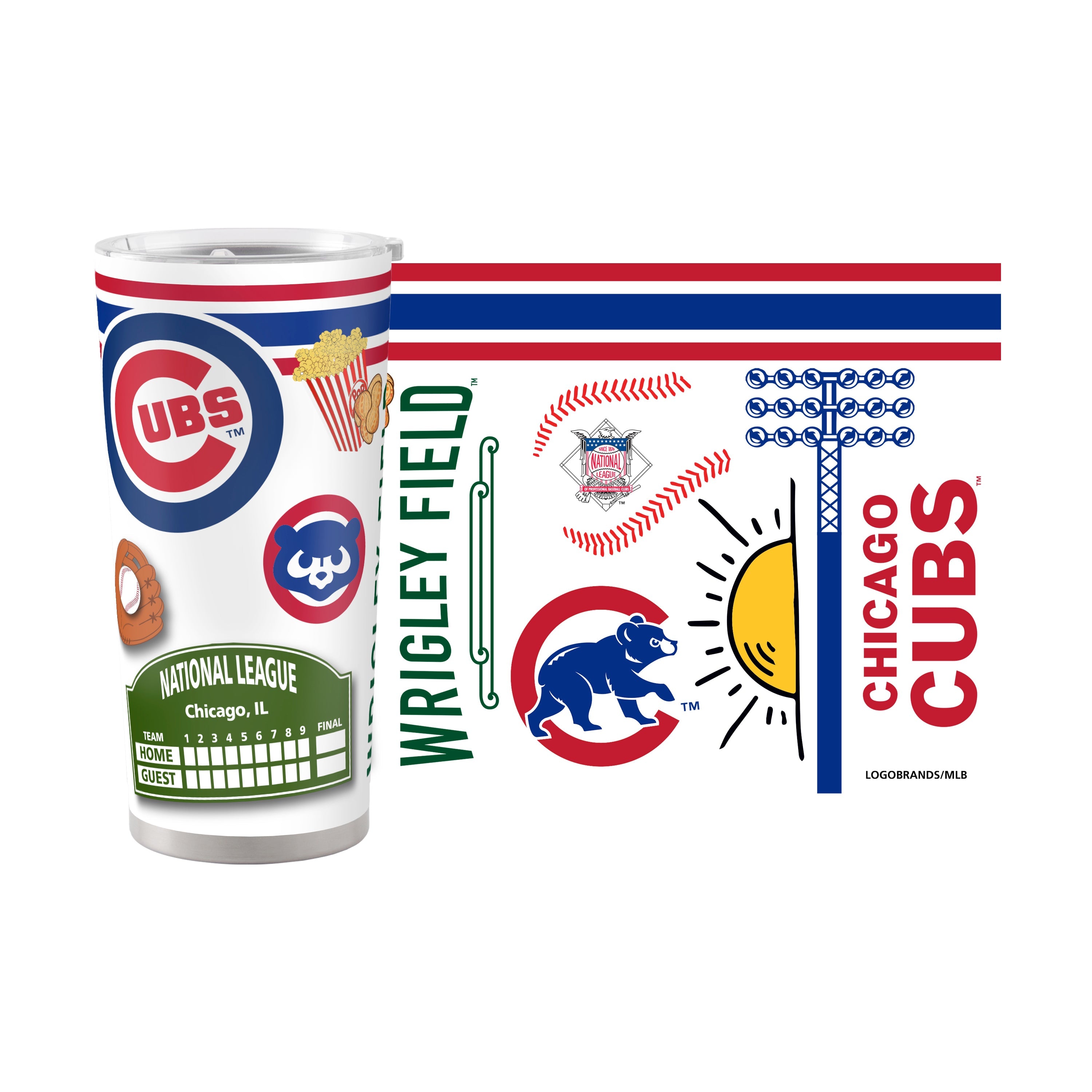 Chicago Cubs 20oz Native Stainless Steel Tumbler - Sports Gifts, Sports Memorabilia, Sports Collectibles, Fan Shop