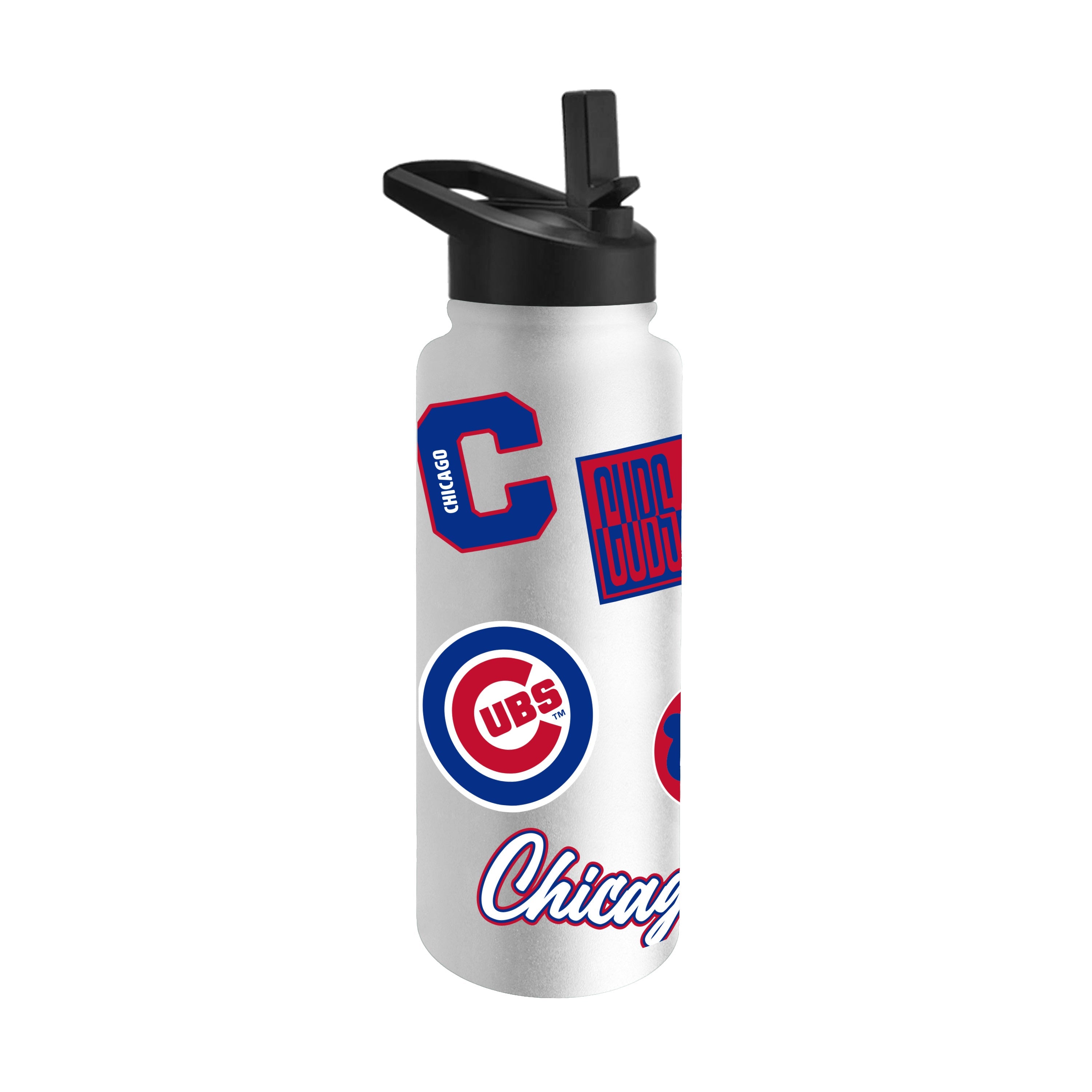 Chicago Cubs 34oz White Dreamweave Quencher Bottle - Sports Gifts, Sports Memorabilia, Sports Collectibles, Fan Shop