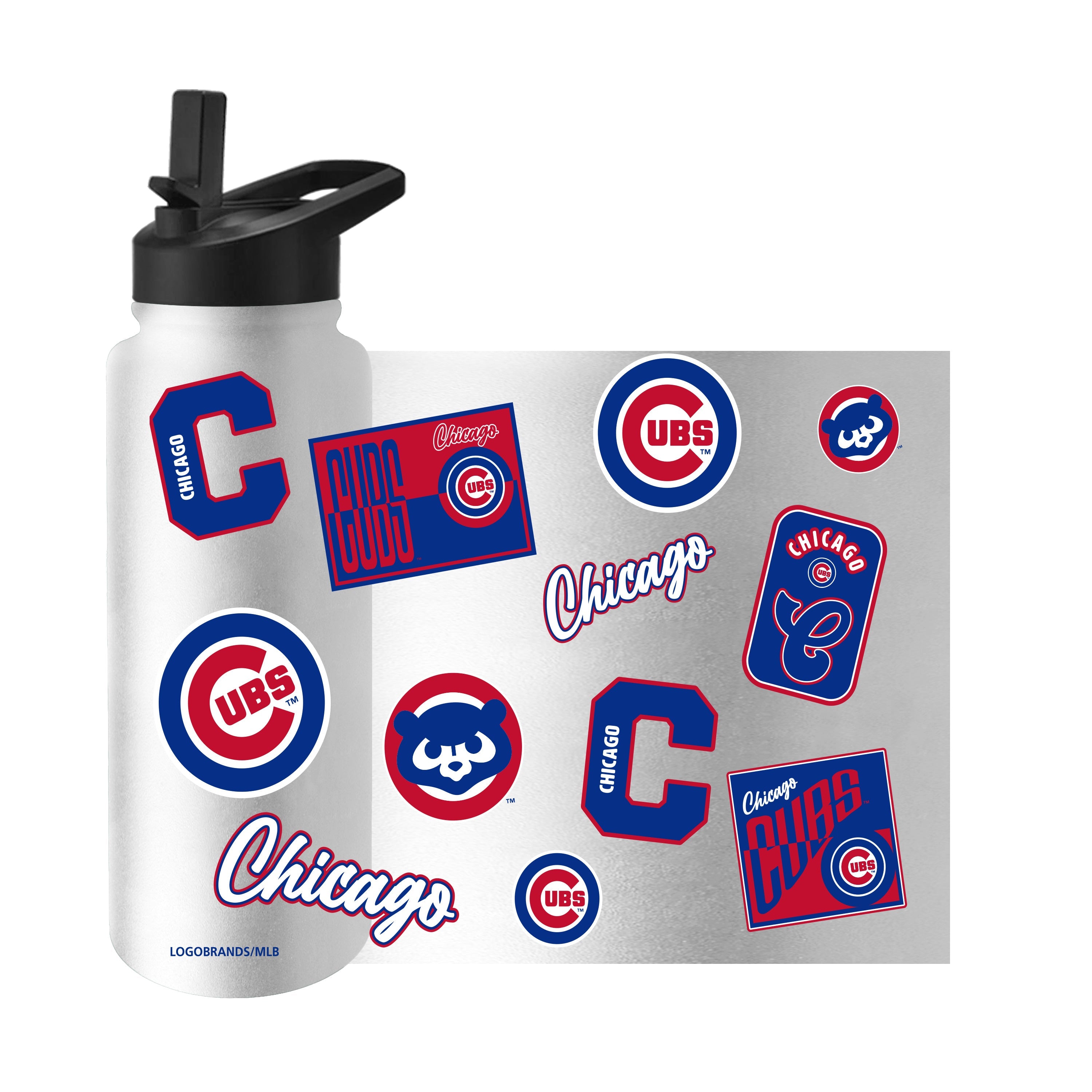Chicago Cubs 34oz White Dreamweave Quencher Bottle - Sports Gifts, Sports Memorabilia, Sports Collectibles, Fan Shop