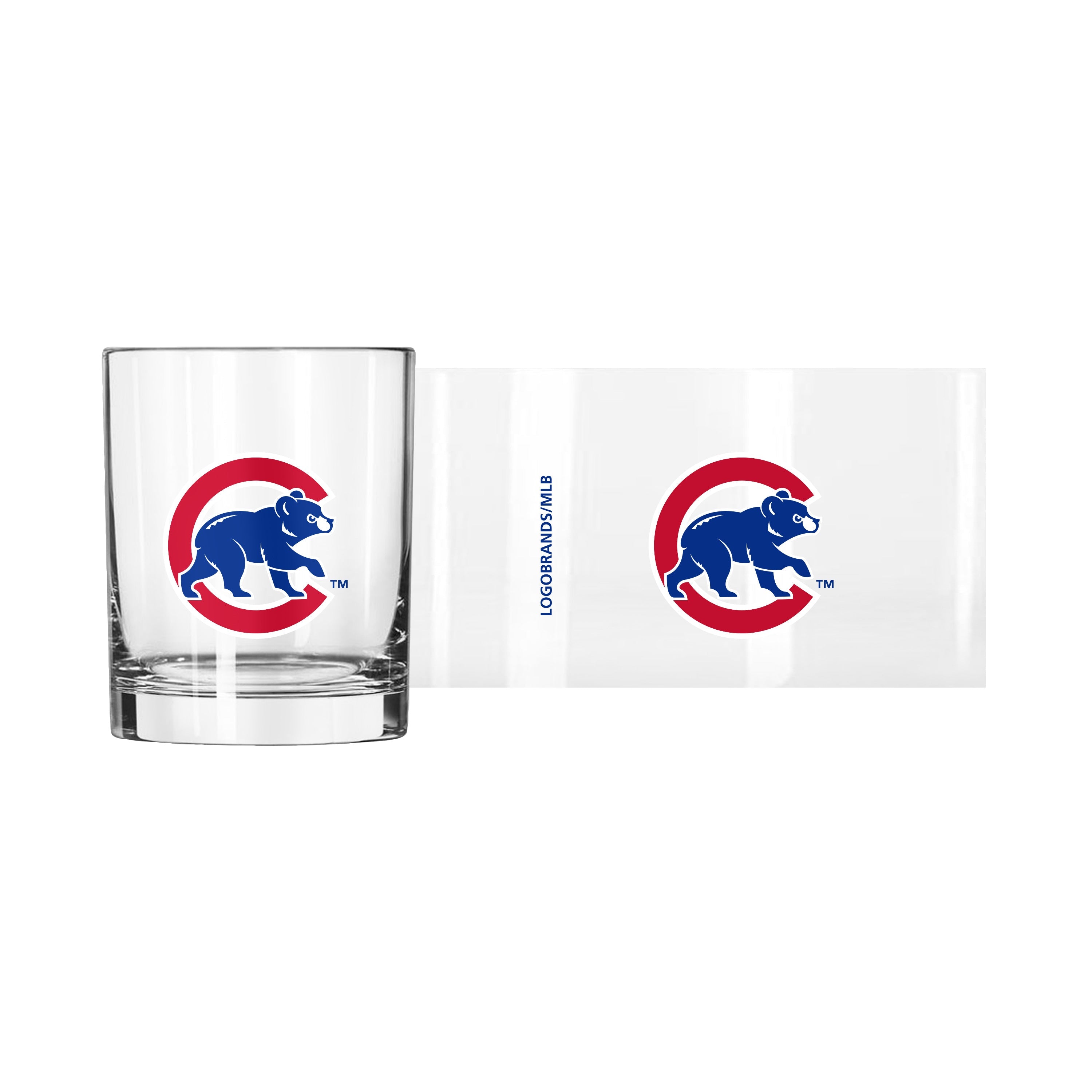 Chicago Cubs Walking Bear 14oz Rocks Glass - Sports Gifts, Sports Memorabilia, Sports Collectibles, Fan Shop